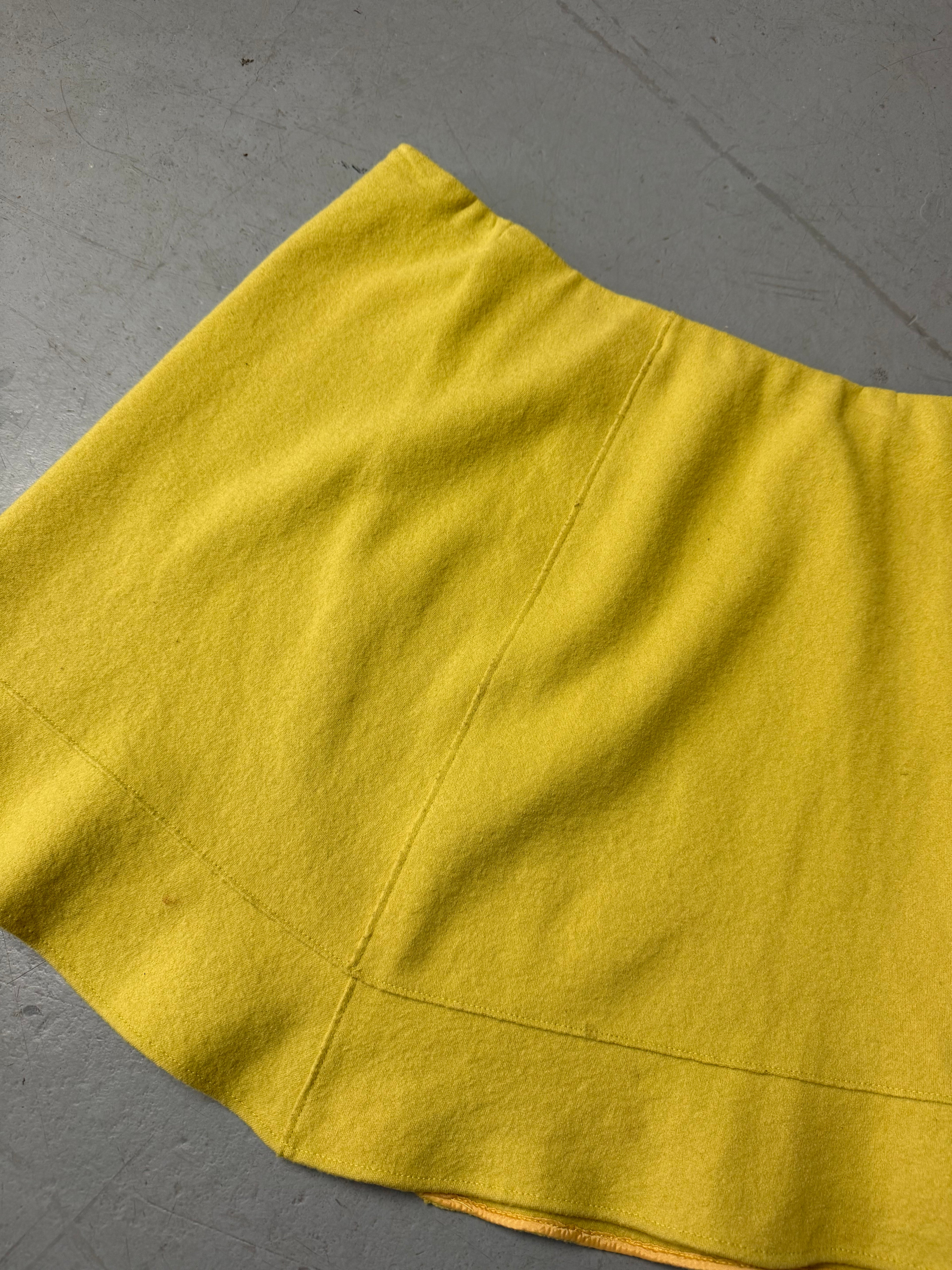 Vintage Marc Cain Yellow Wool Skirt für Damen. Y2K Secondhand 2000s Fashion.