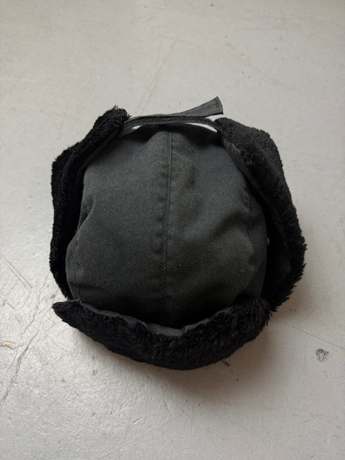 Vintage Black Faux Fur Ushanka. Unisex. Y2K Second Hand 2000s Fashion