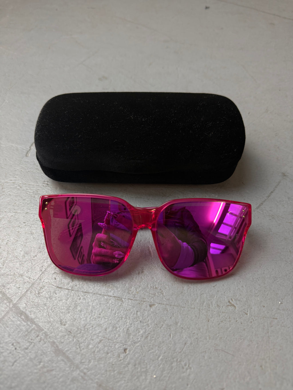 Linda Farrow Big Pink Sunglasses. Unisex. Y2K 2000s Fashion.
