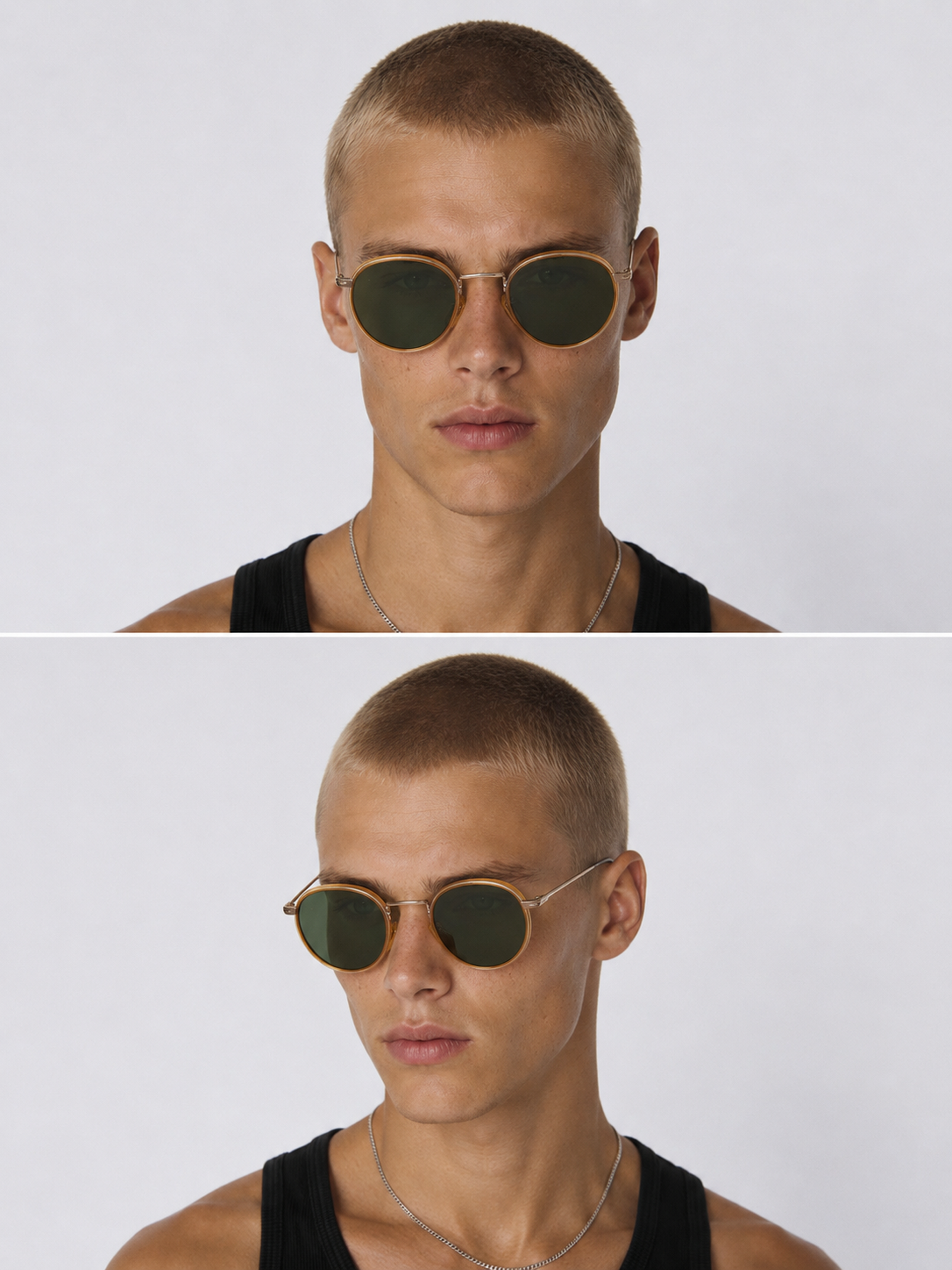 David Beckham Gold and Green Sunglasses