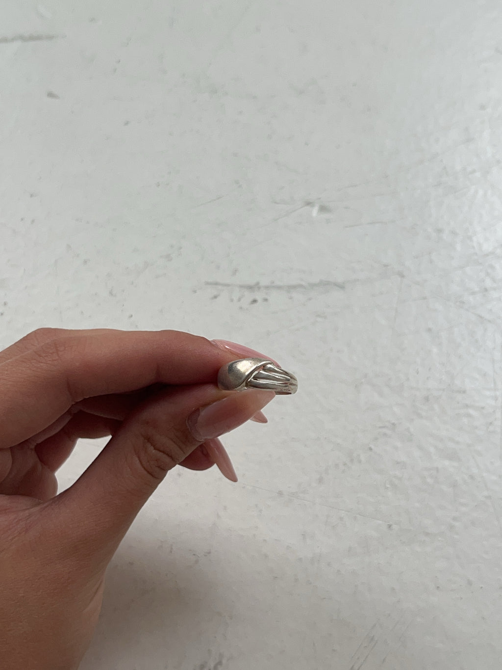 Vintage 925 Silber Asymmetrischer Ring