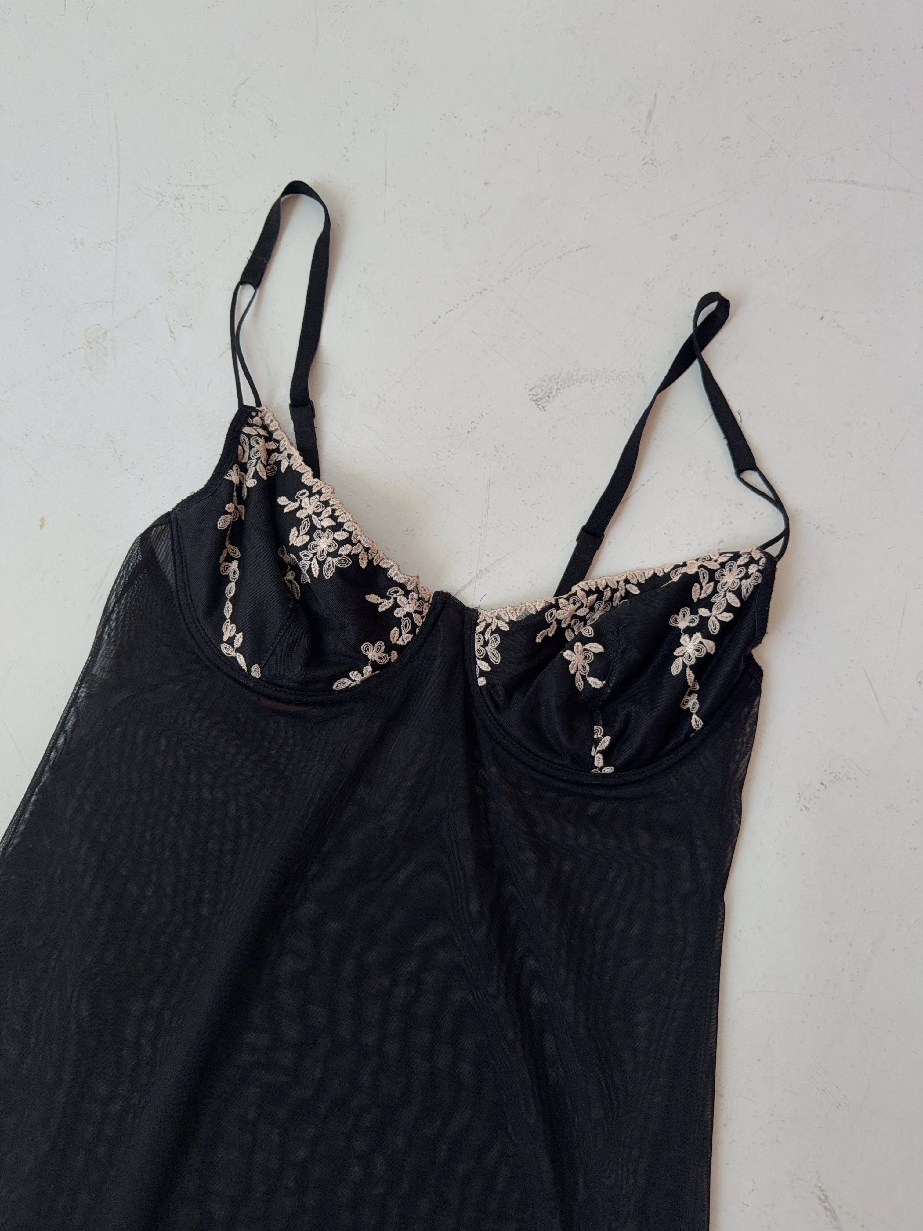 Vintage Black Mesh Top (M)