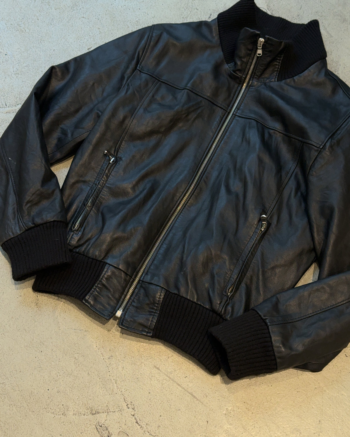 Vintage Leder Jacke (M)