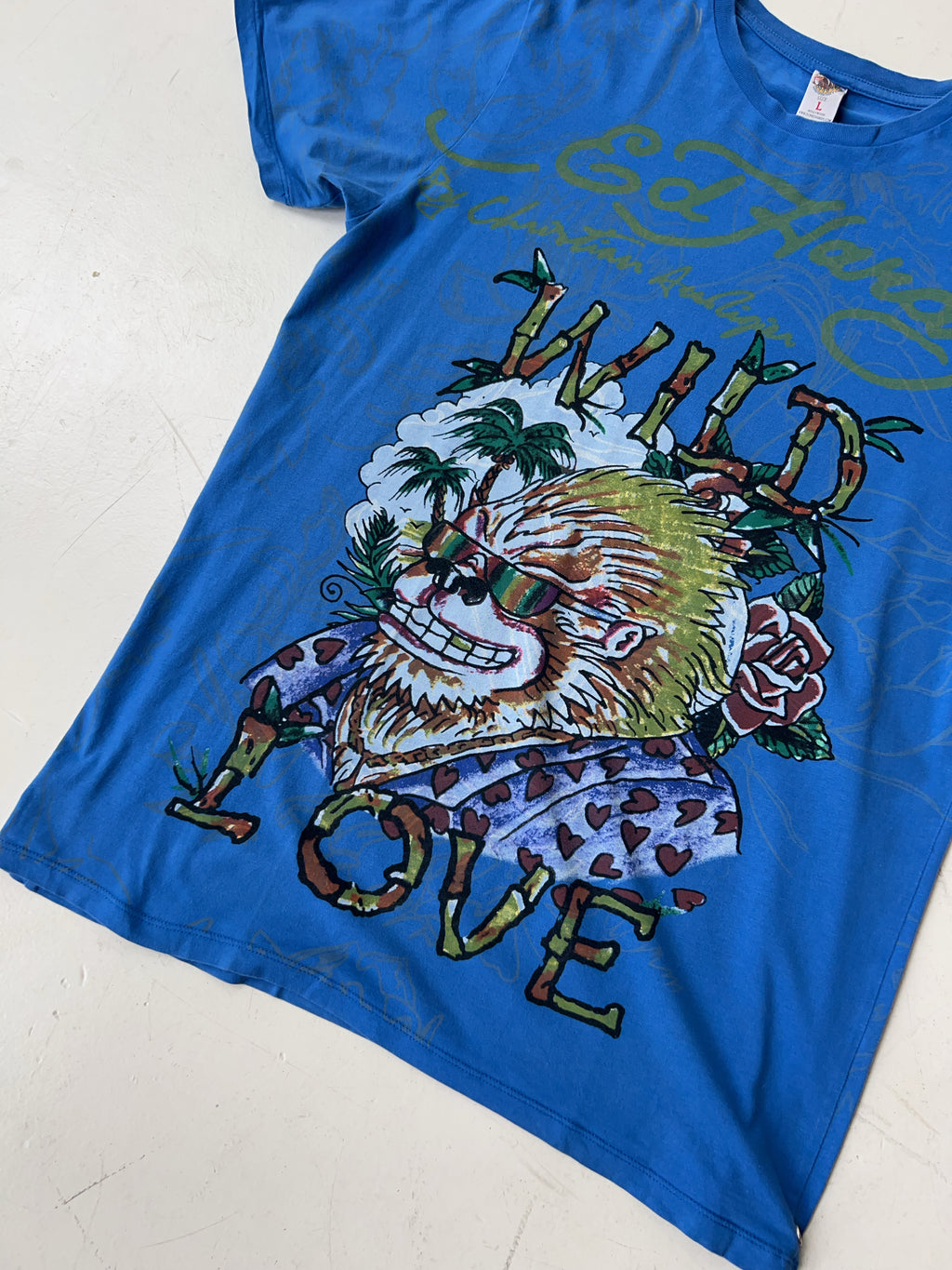 Vintage Ed Hardy Blue T-Shirt (L)