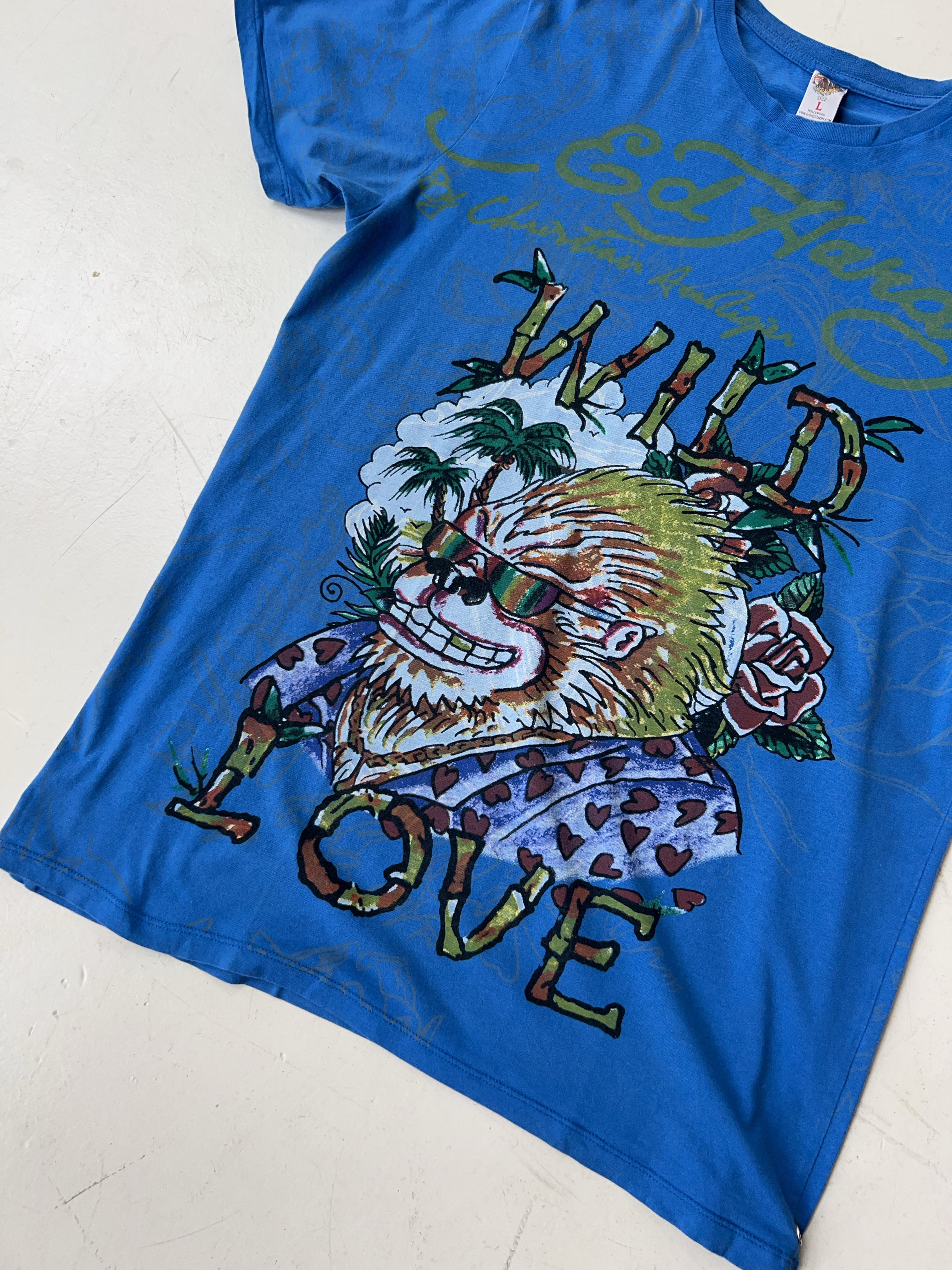 Vintage Ed Hardy Blue T-Shirt (L)