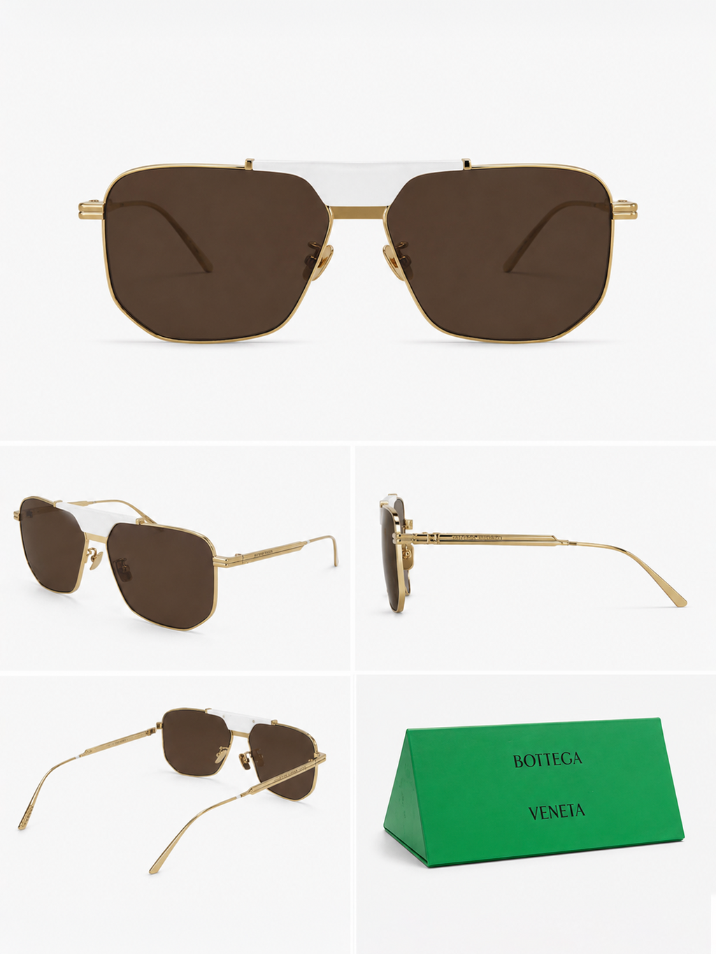 Bottega Veneta Gold Sunglasses