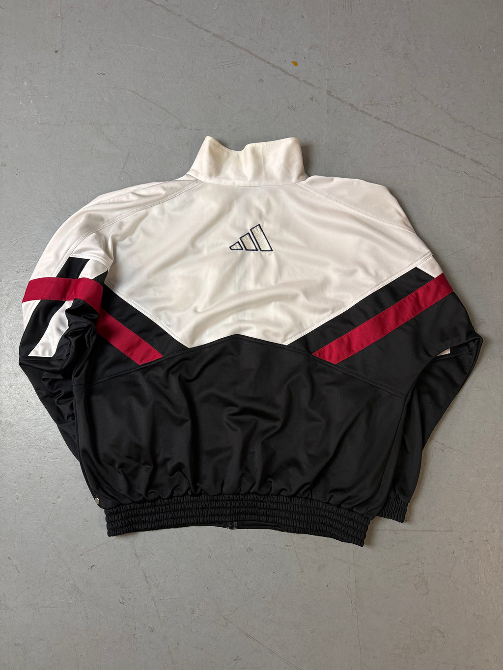 Vintage Adidas White and Black Trackjacket XL