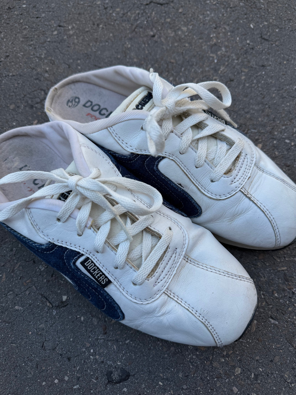 Weiß blaue slide in sneaker von Dockers in Größe 39