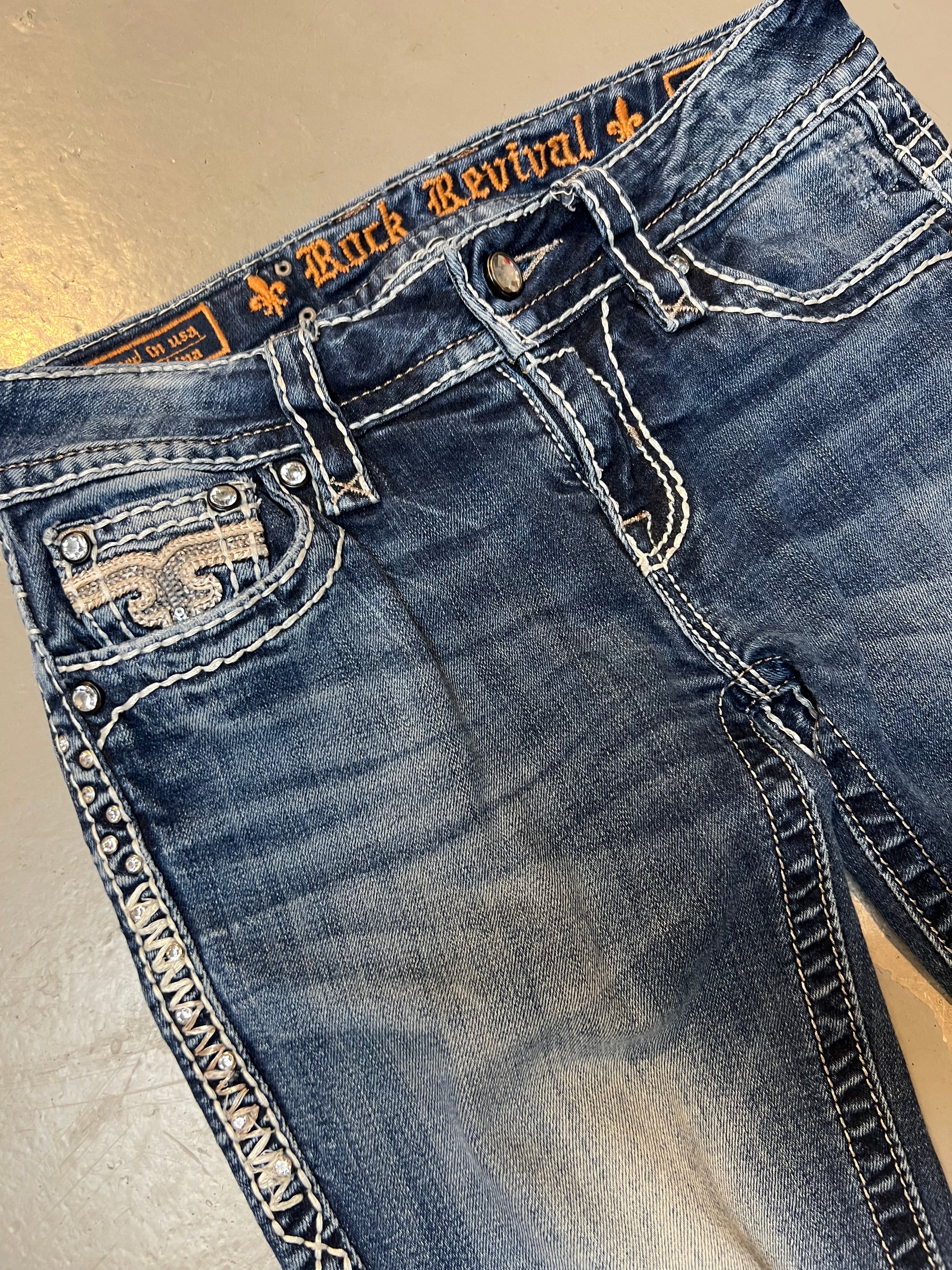 Vintage Rock Revival Glitter Denim S