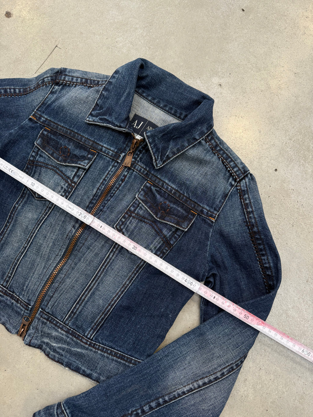 Vintage Armani Jeans Cropped Denim Jacket M