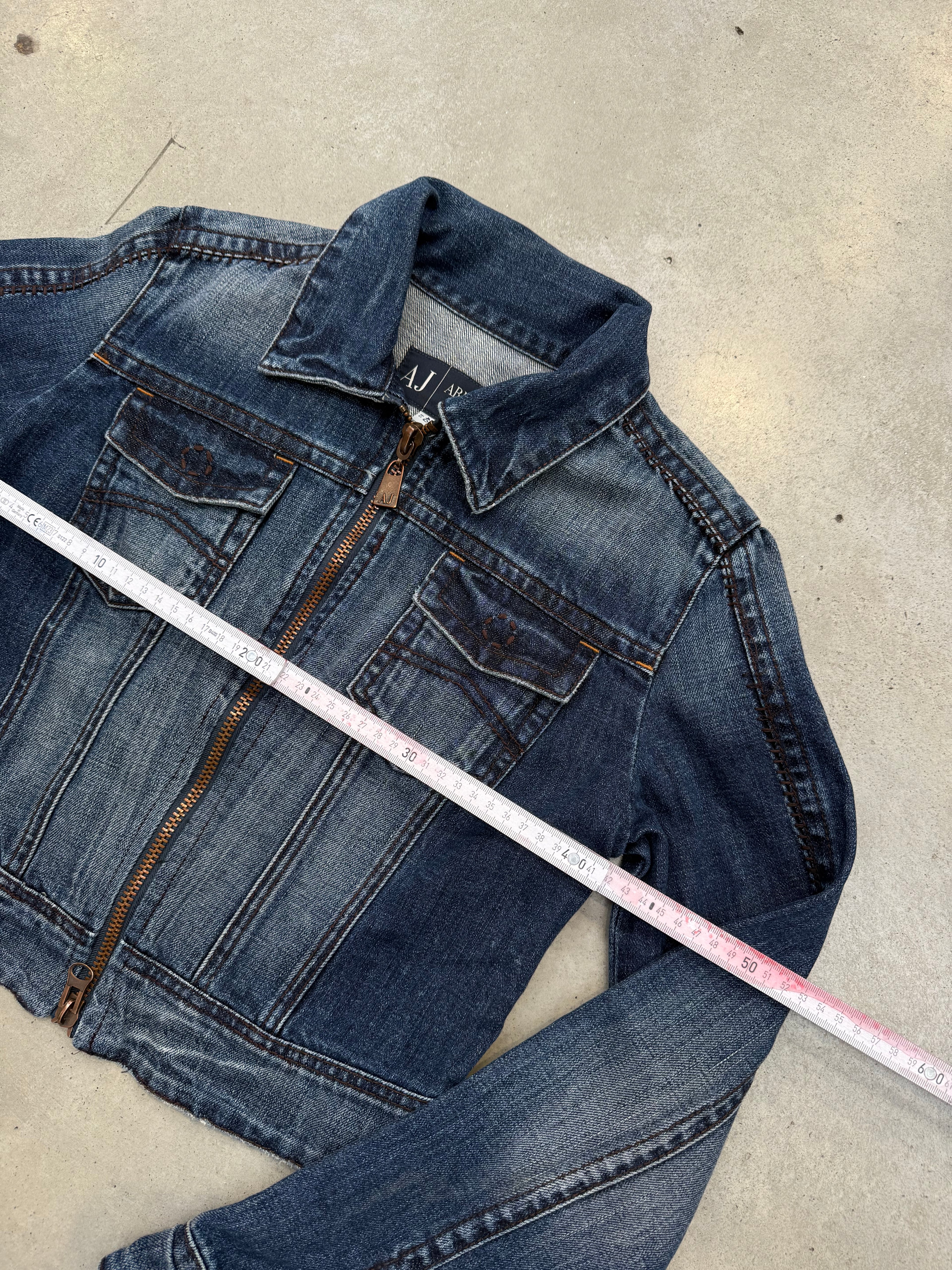 Vintage Armani Jeans Cropped Denim Jacket M