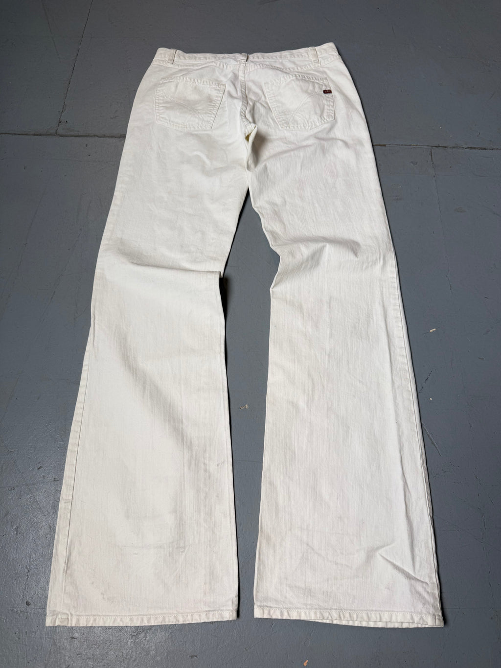 Vintage Gas White Low Waist Jeans für Damen. Y2K Secondhand 2000s Fashion.
