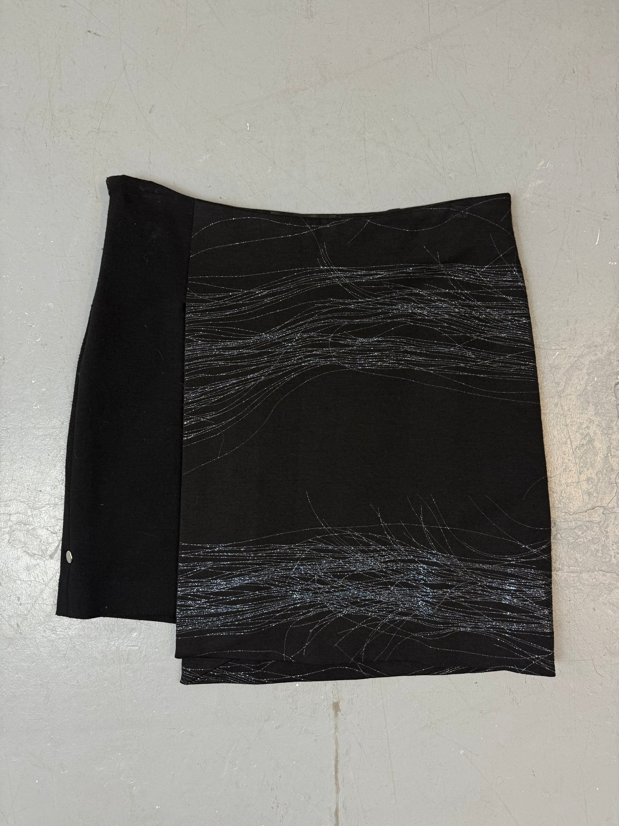 Vintage Versus Versace Black and Silver Skirt S/M
