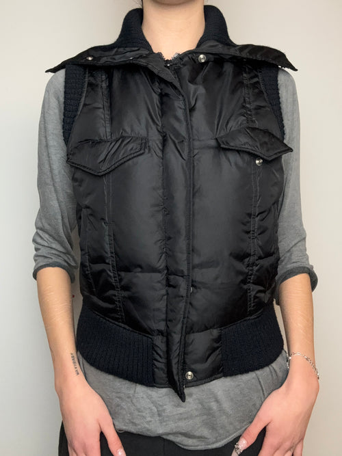 Schwarze Puffer Weste y2k vintage Sisley 