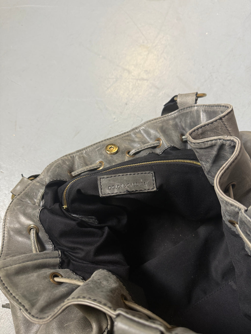 Vintage Dolce&Gabbana Grey Leather Handbag
