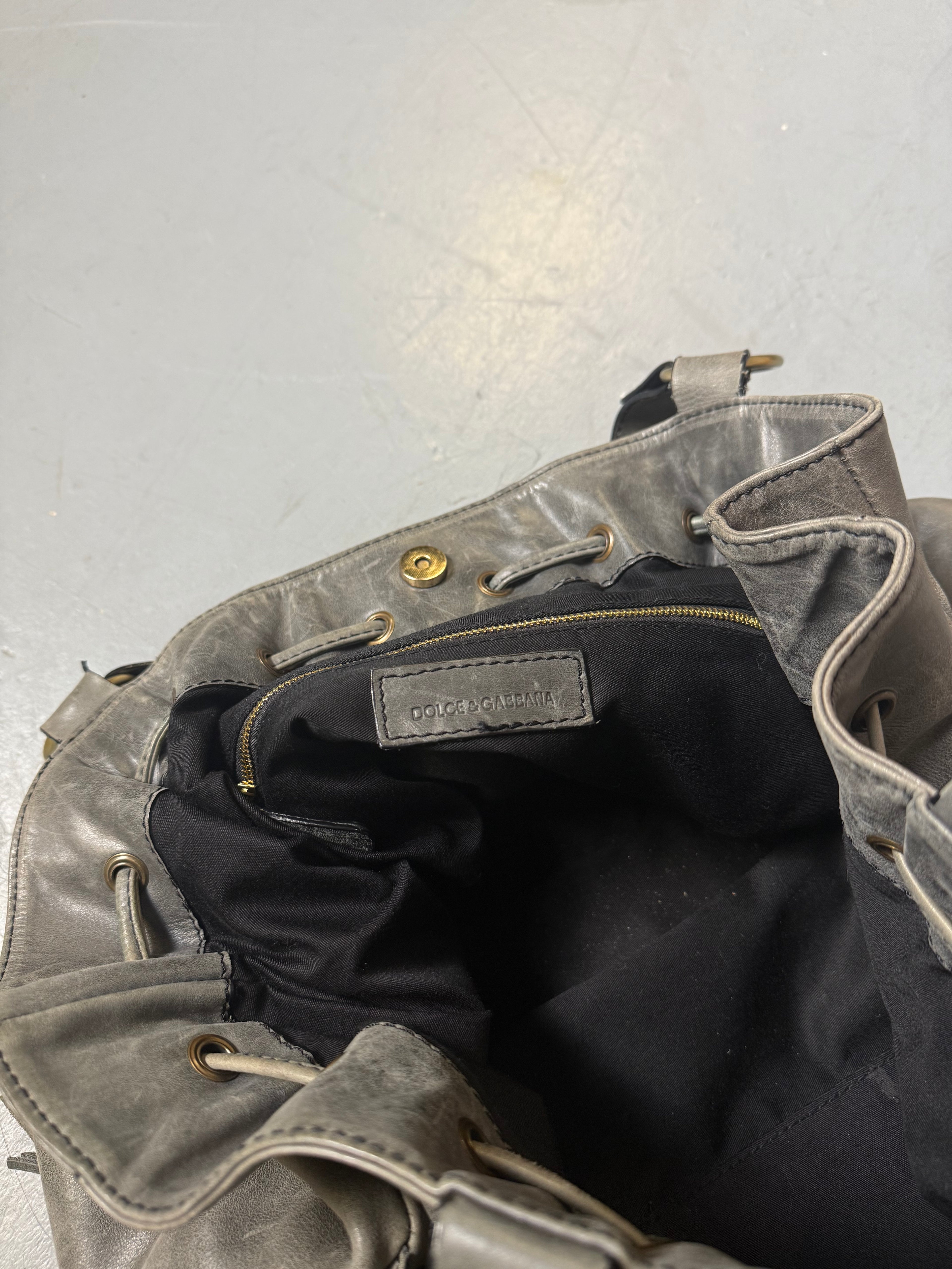 Vintage Dolce&Gabbana Grey Leather Handbag