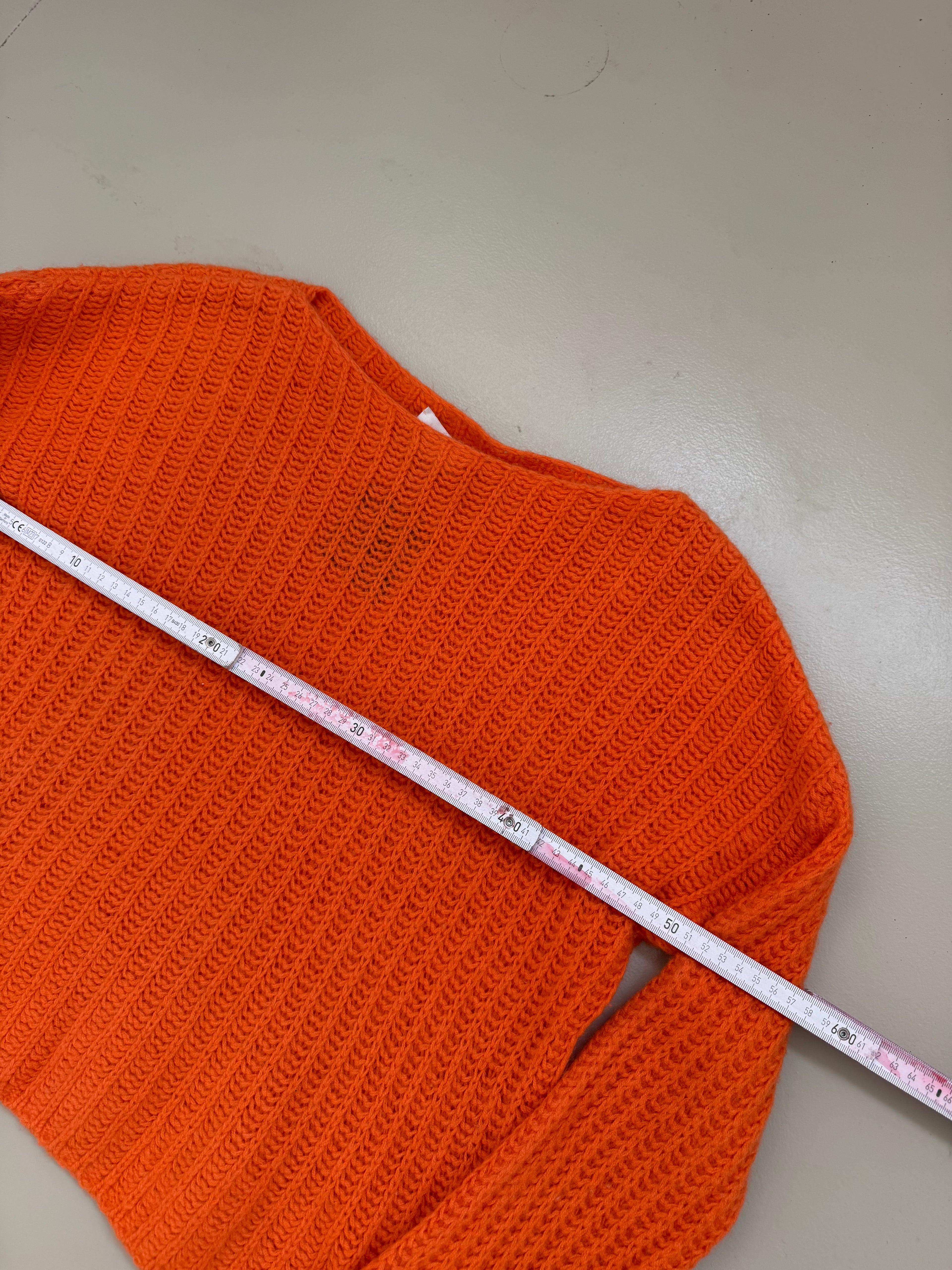 Vintage Orange Wool Knit Sweater L