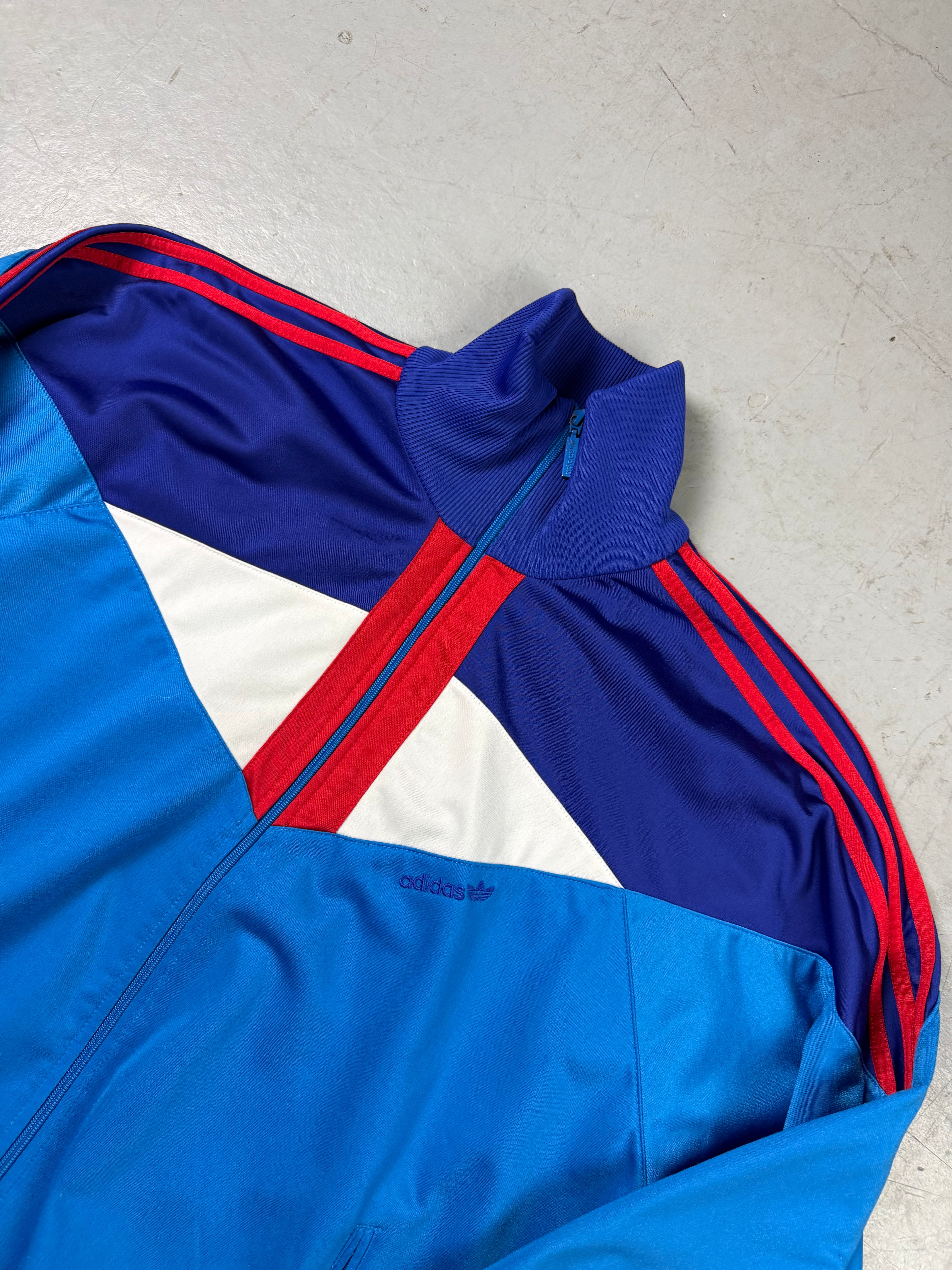 Detailbild von Vintage Adidas Multicolor 80s Style Track Jacket L von vorne