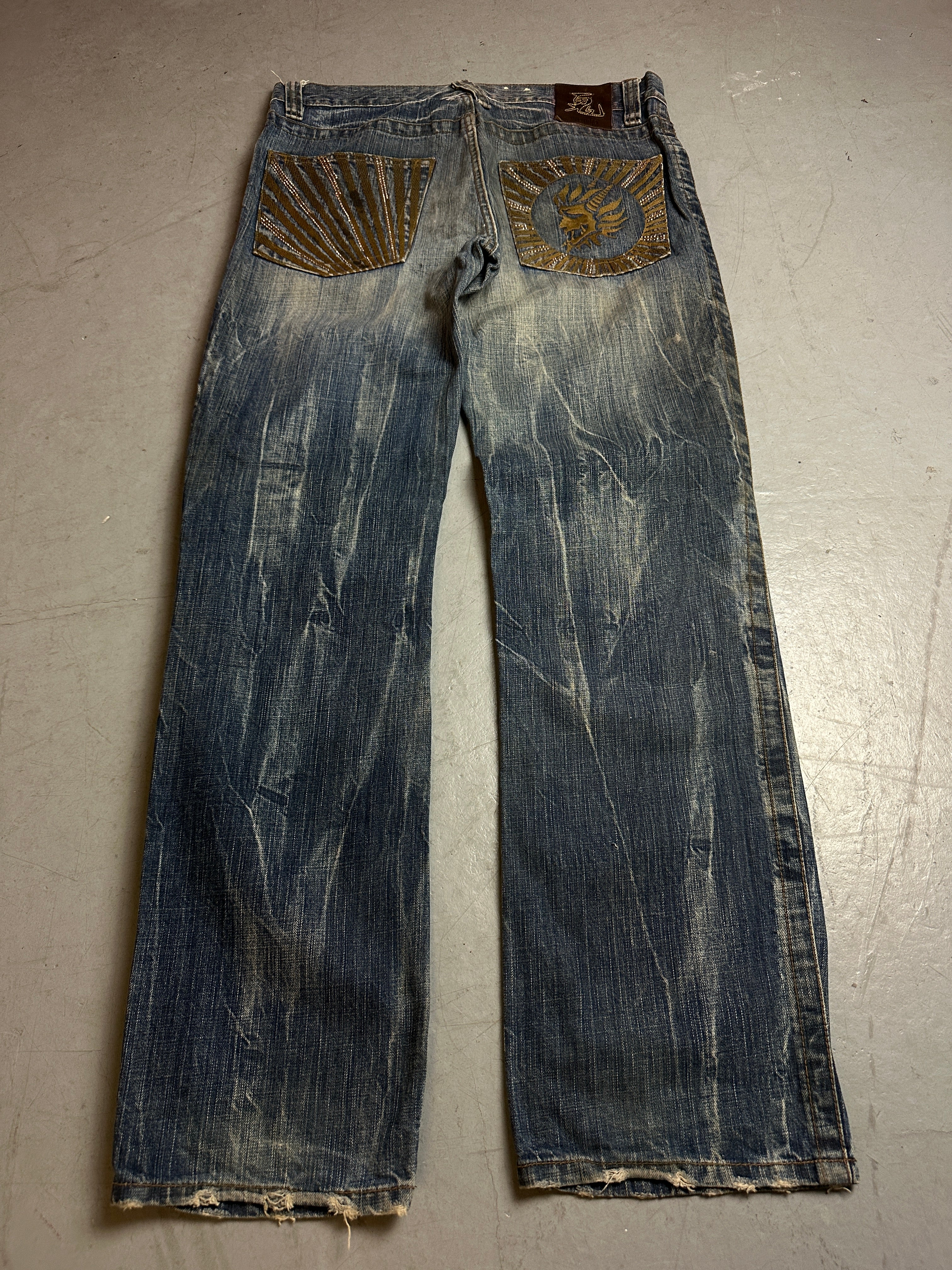 Produktbild von Vintage Oniarai Japanese Denim von hinten