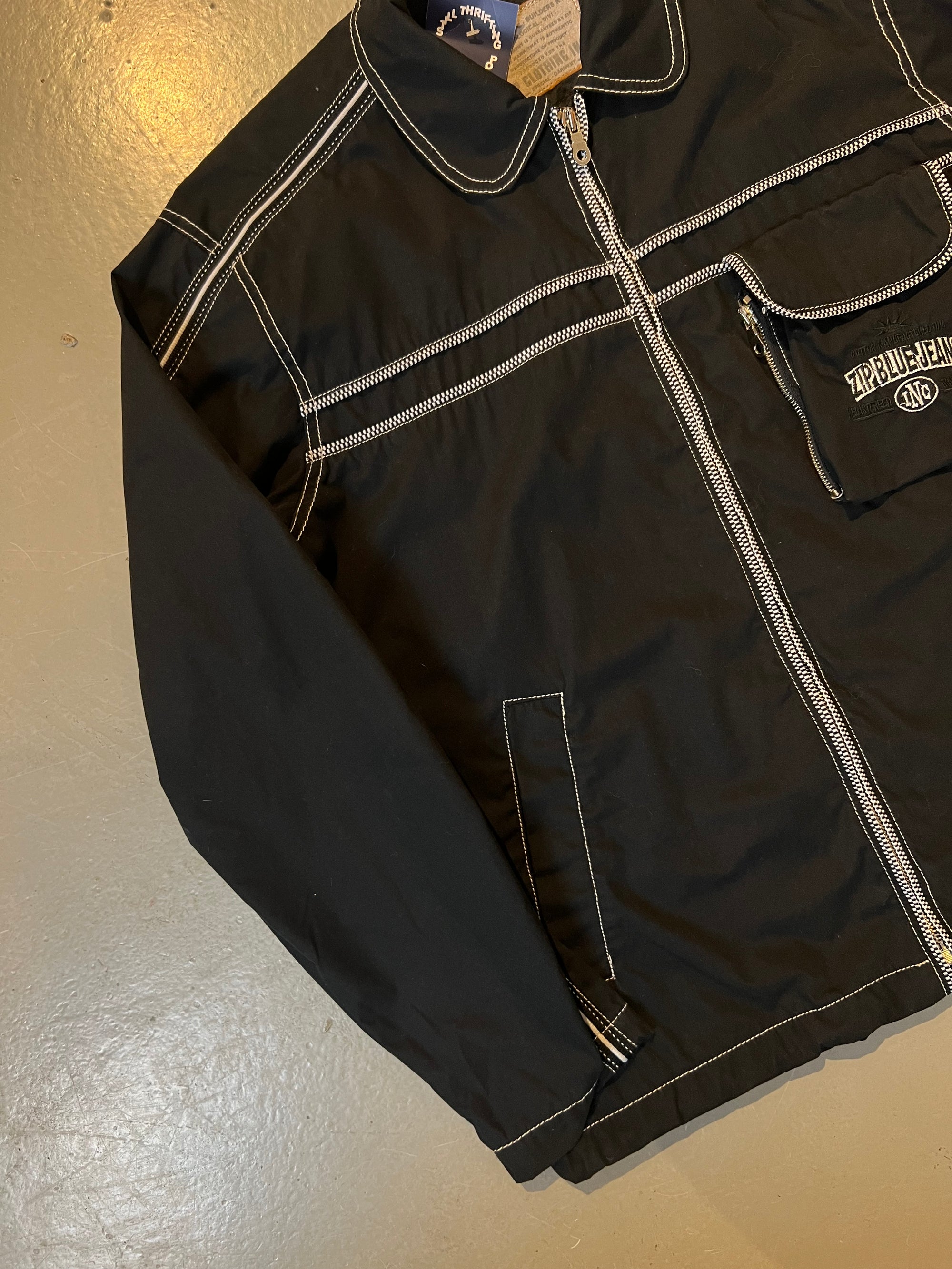 Vintage Black Zip Clothing Jacket M/L