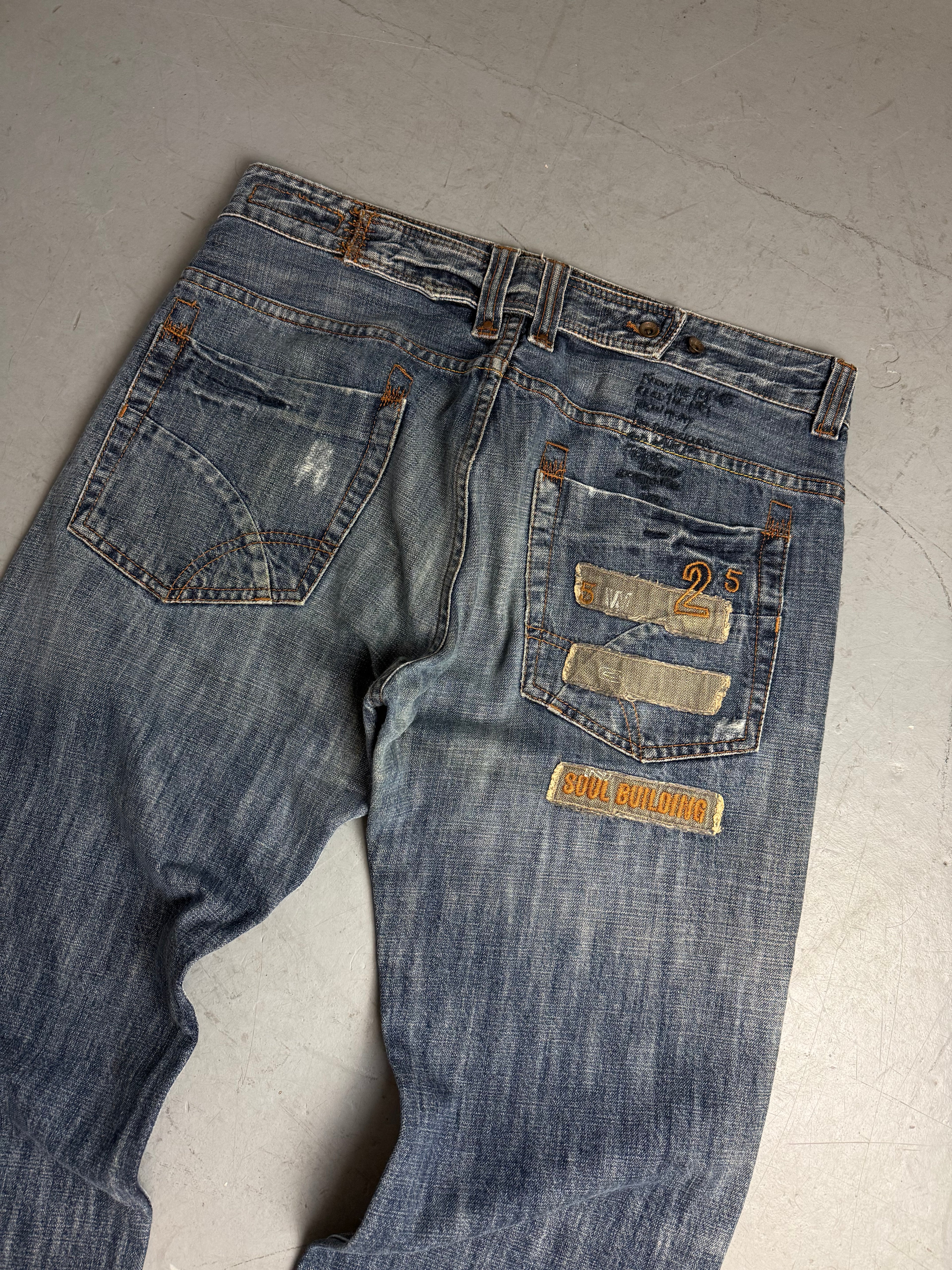 Gas Super Tall Baggy Denim Jeans für Herren. Vintage Y2K second Hand Fashion. 