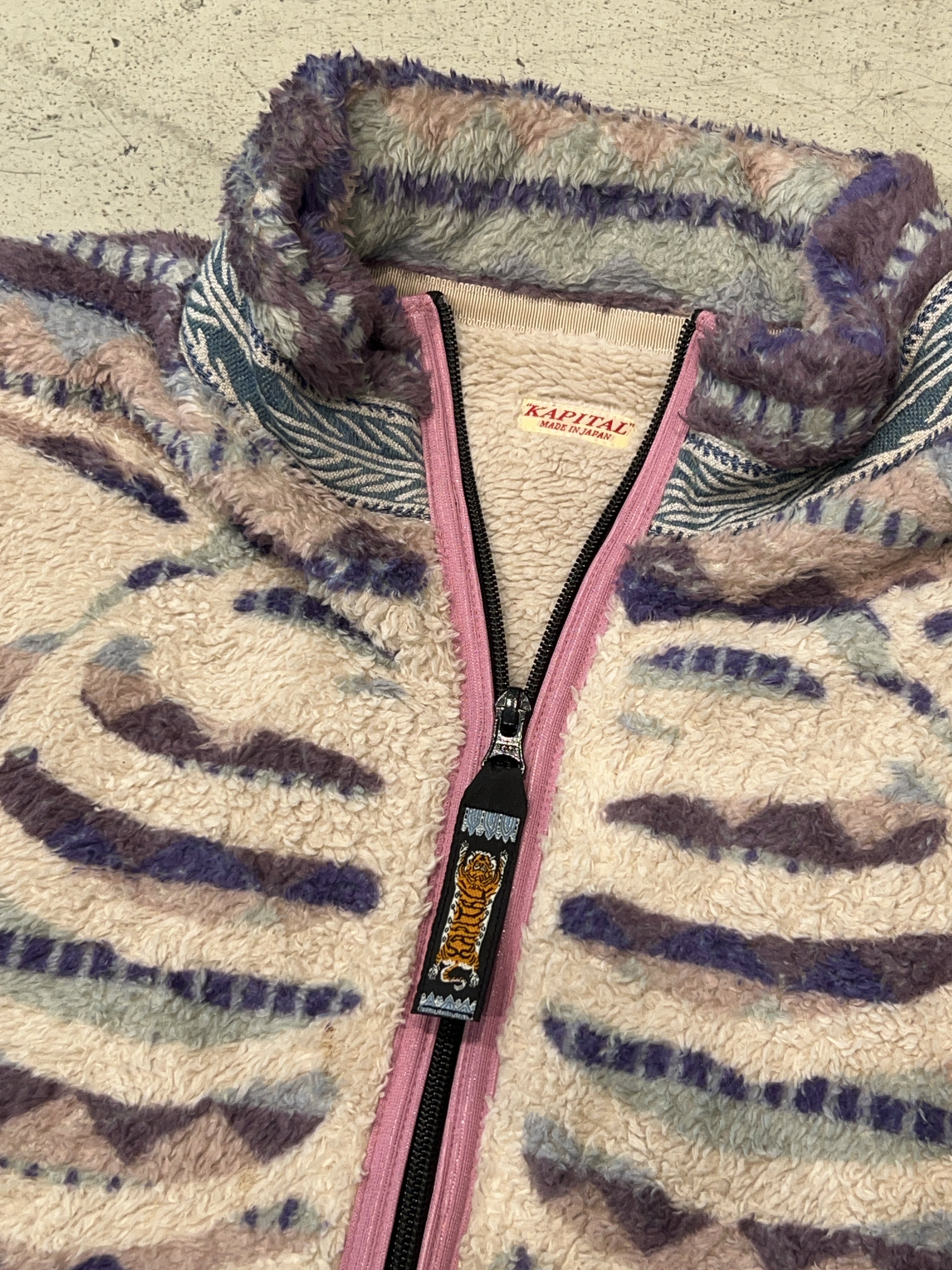 Vintage Kapital Ashland Stripe & Bone Fleece Jacke (XL)