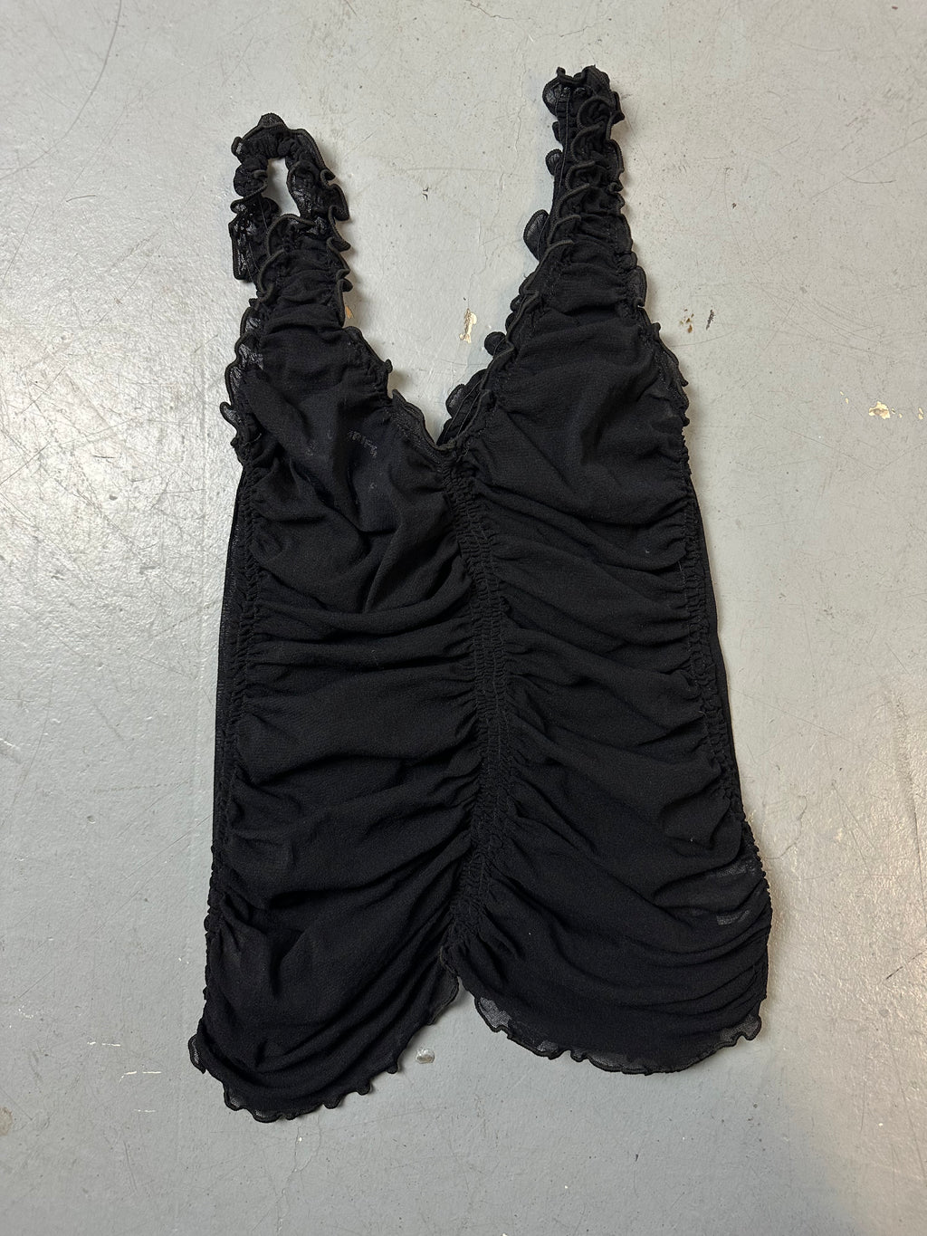 Vintage Black Seethrough Mesh Top S