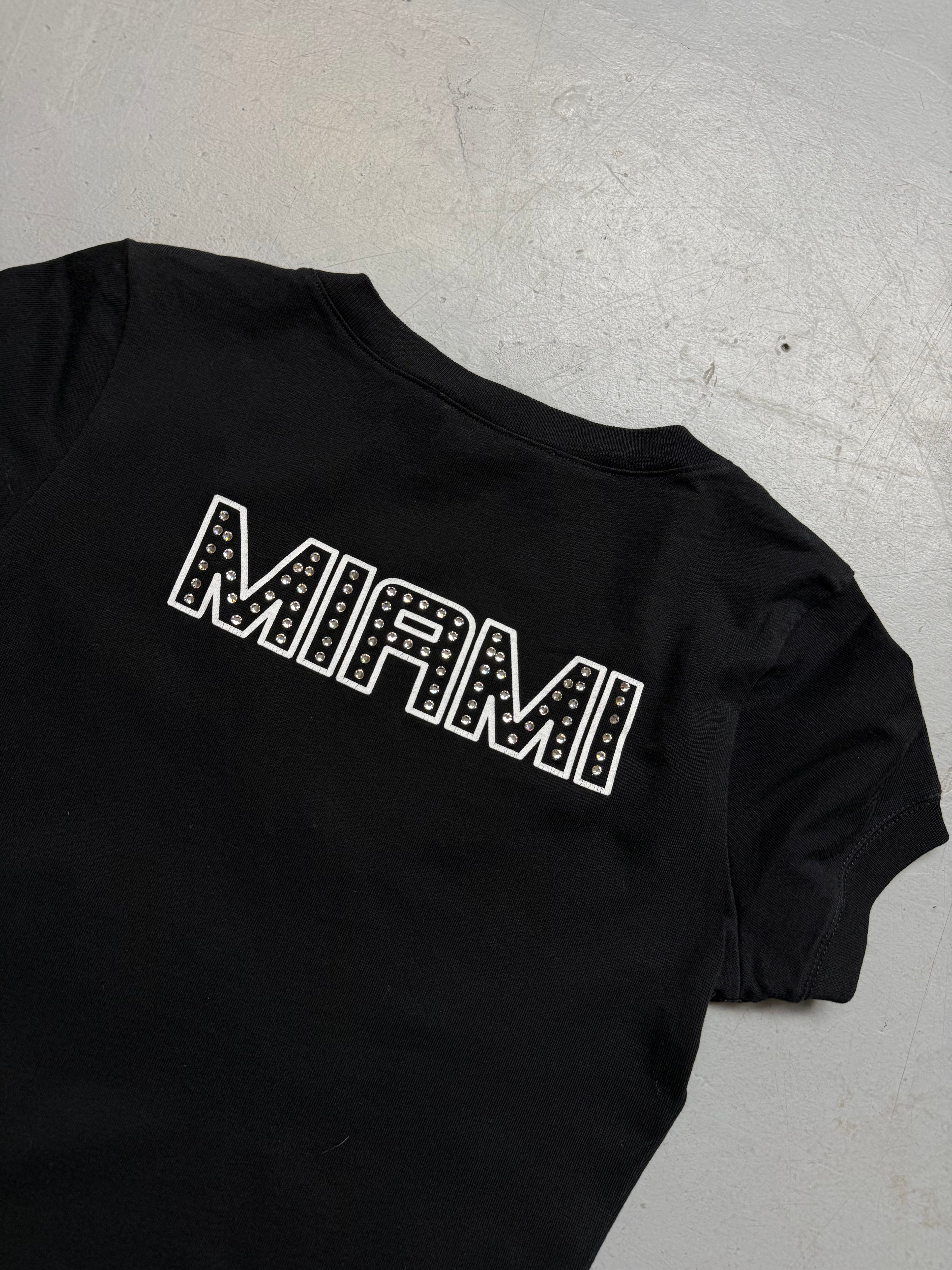 Vintage Liu Jo Black Glitter V-Neck T-Shirt XS/S