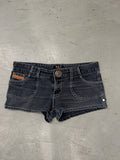 Vintage Grey Hot Pants für Damen. Y2K Second Hand 2000s Fashion.