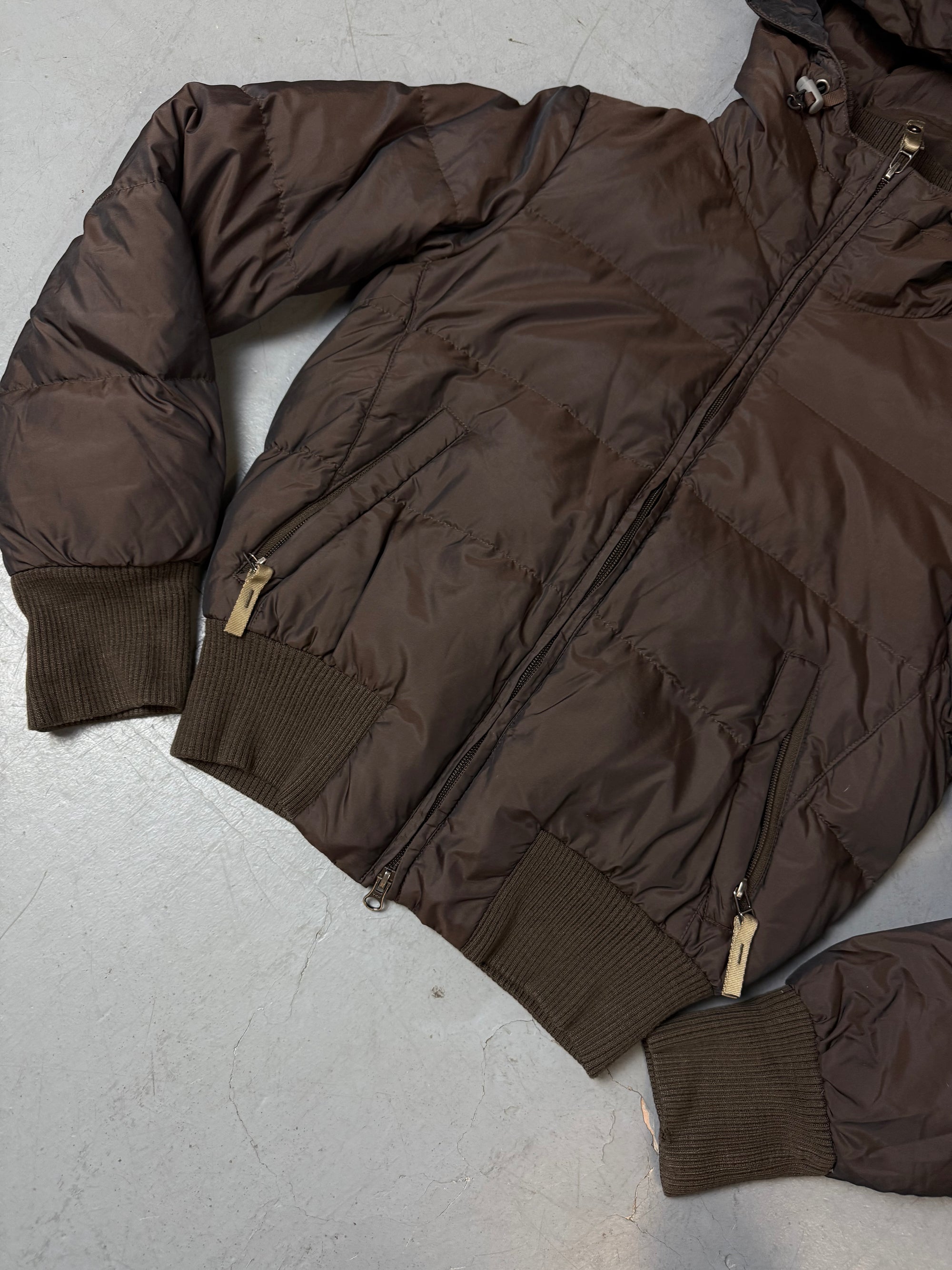 Eine braune cropped Puffer Jacke in S/M 