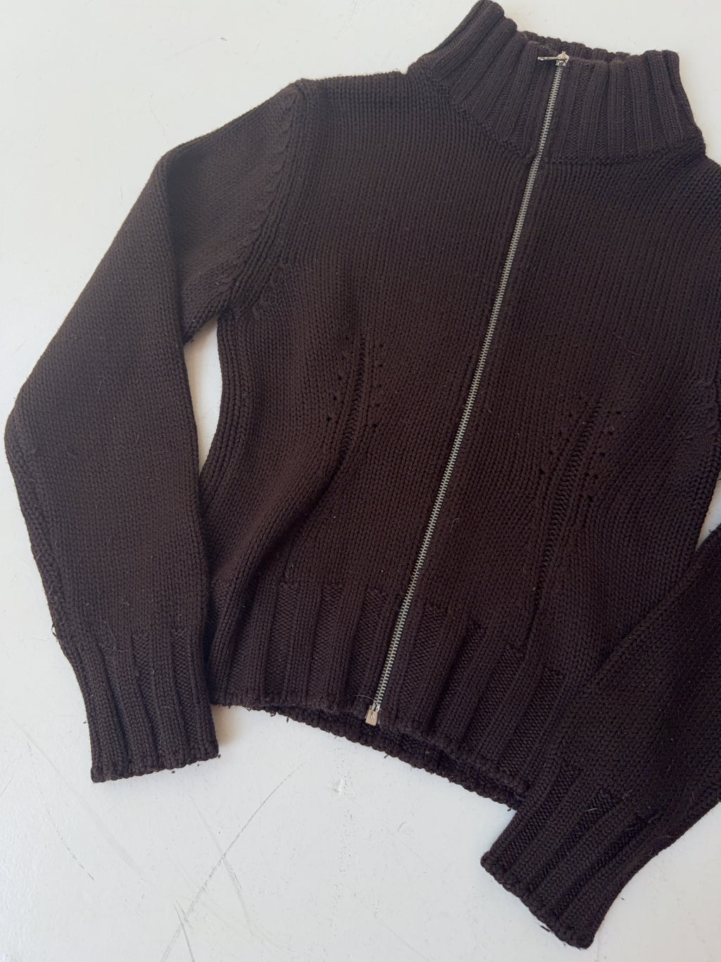 Vintage Sisley Knit Zip Jacket (S)
