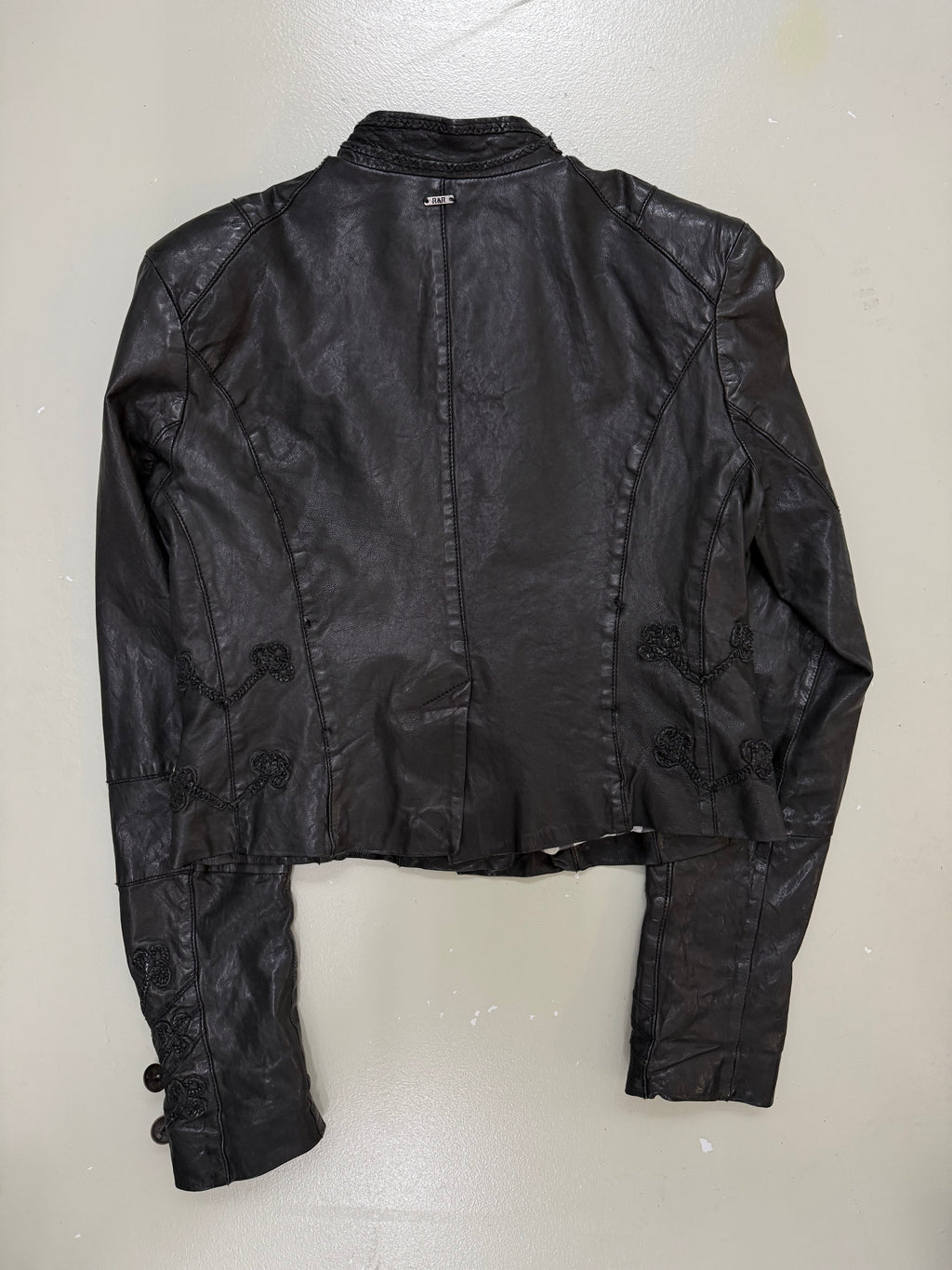 Vintage Napoleon Button Up Leather Jacket für Herren. Y2K Second Hand 2000s Fashion 