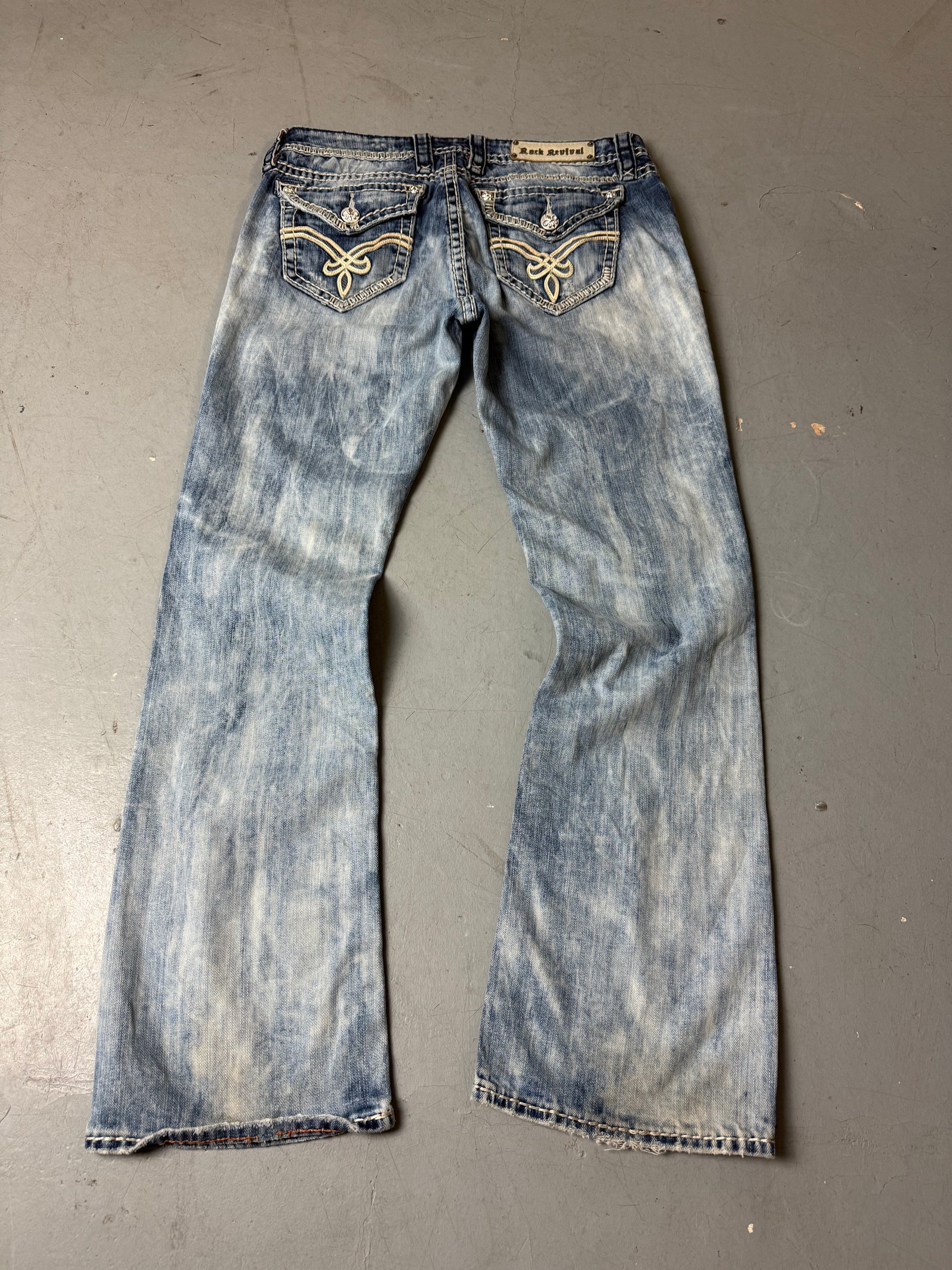Vintage Rock Revival Blue Washed Bootcut Denim M/L