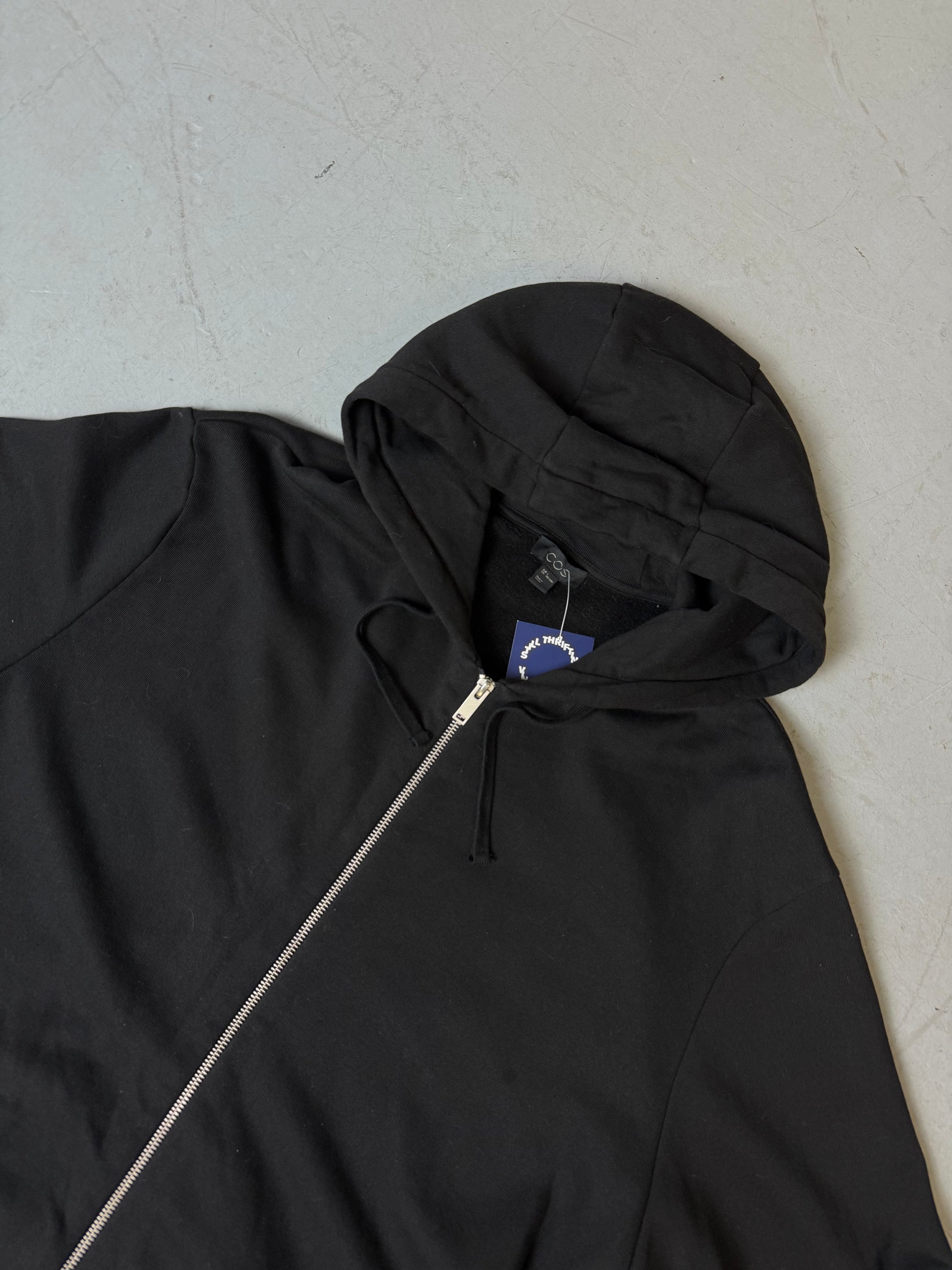 Black COS Zip Up Hoodie L