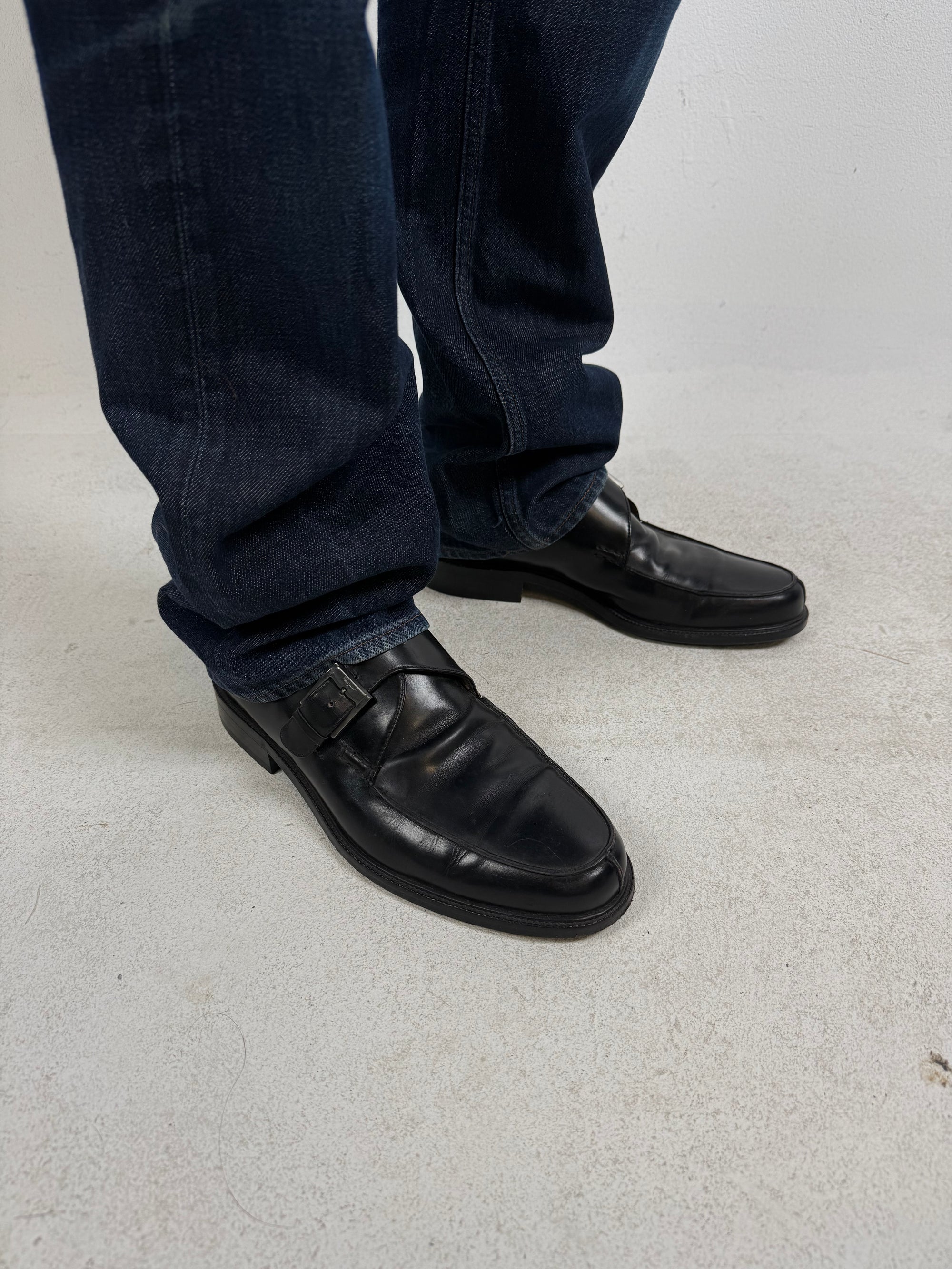 Tragebild von Vintage Salvatore Ferragamo Black Oxford Shoes 41 