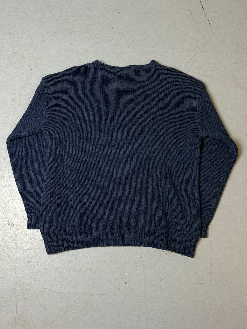Produktbild von Vintage Ralph Lauren Dark Blue Knit Sweater von hinten