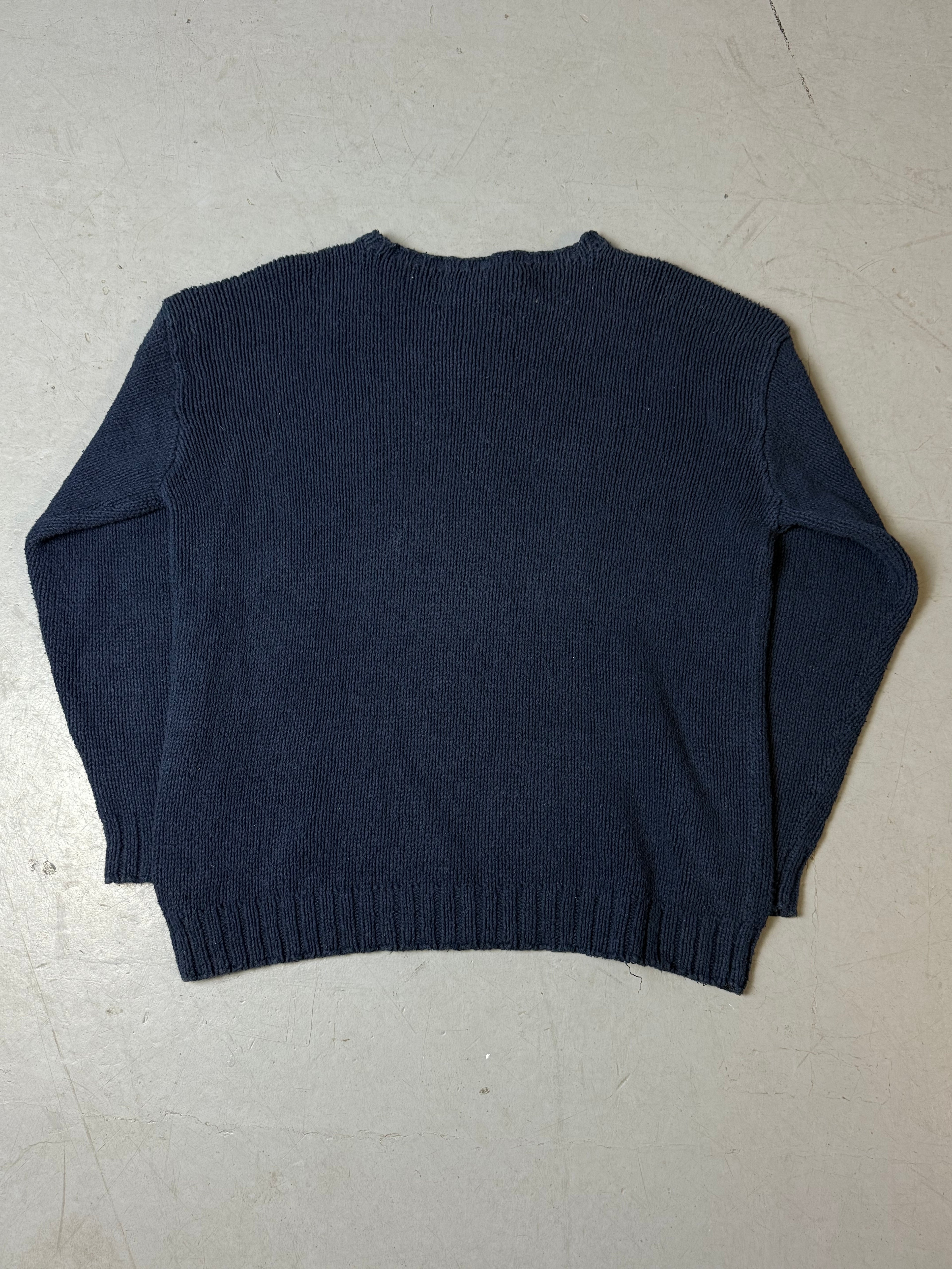 Produktbild von Vintage Ralph Lauren Dark Blue Knit Sweater von hinten