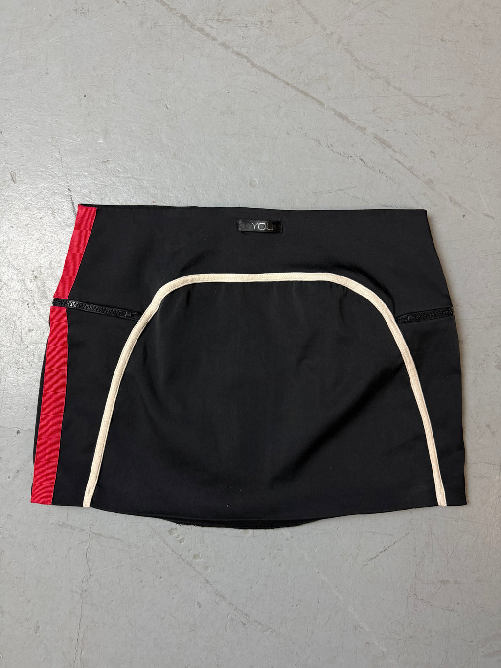 Vintage Black Full Zip Mini Skirt S/M