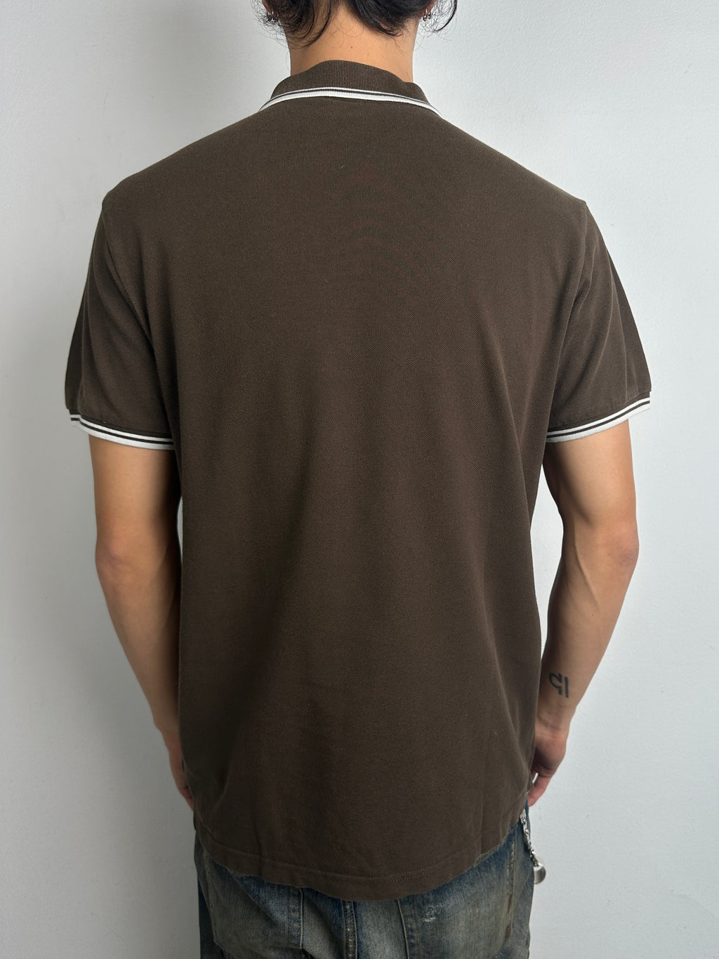 Tragebild von Vintage Brown Moncler Polo von vorne