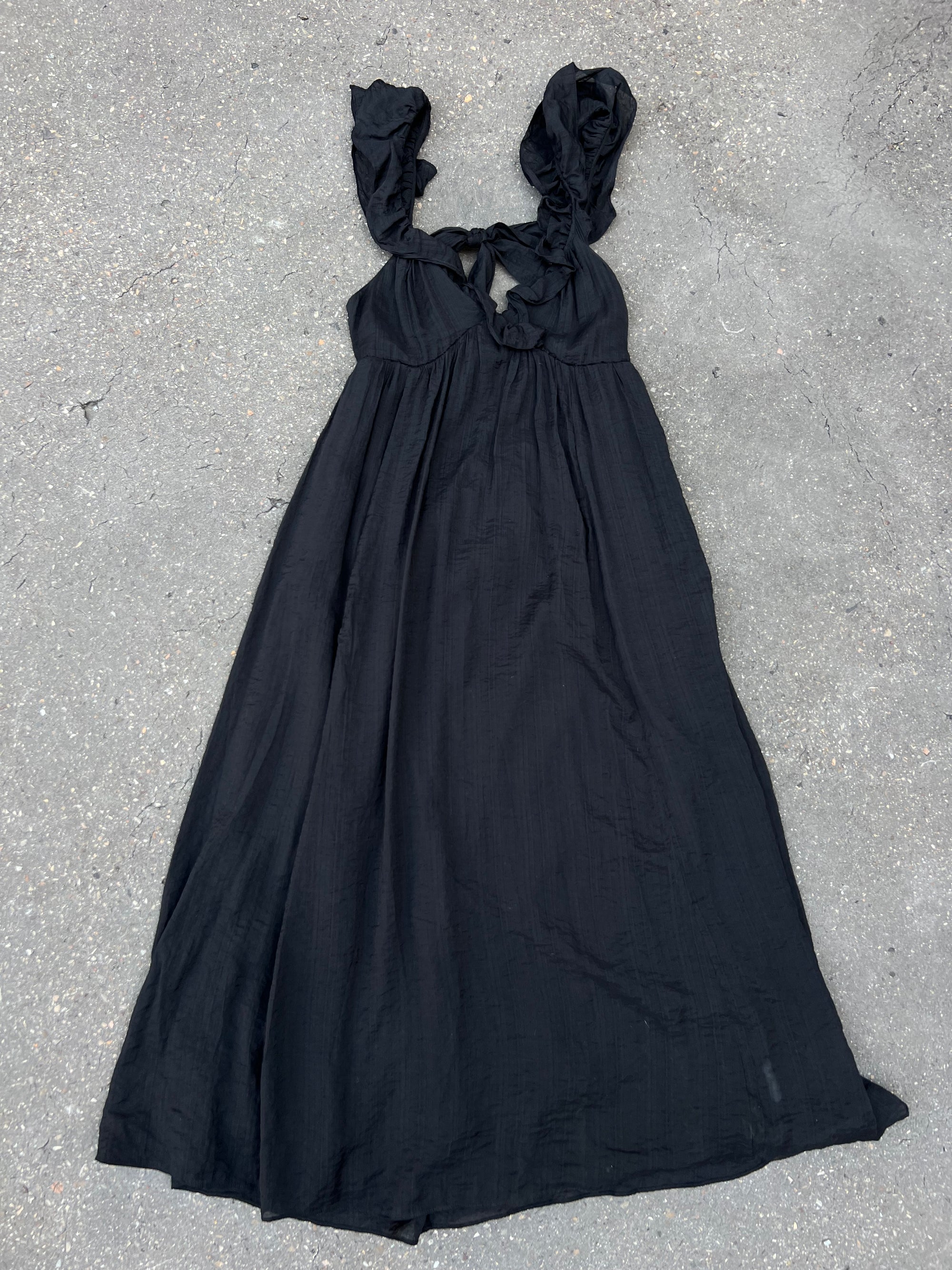 Vintage Black Maxi Dress M