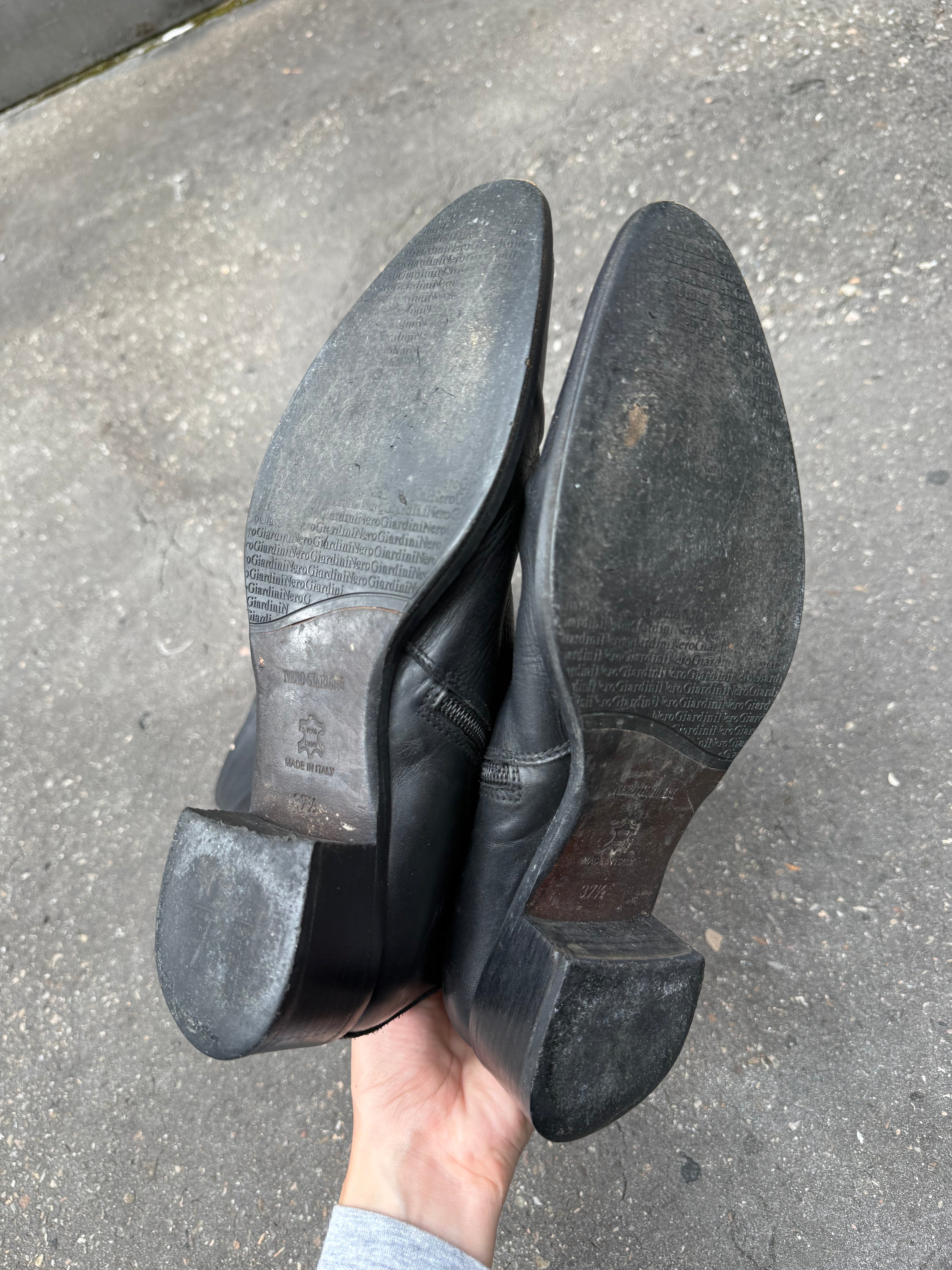 Vintage Nero Giardini Black Leather Boots 37,5