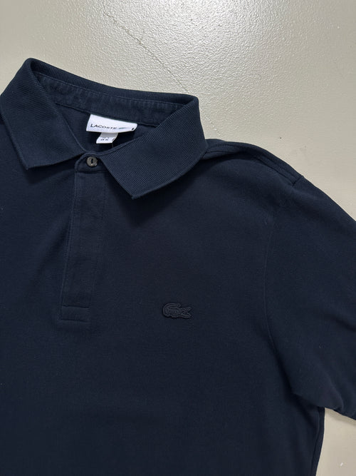 Vintage Navy Lacoste Polo Shirt für Herren. Y2K Second Hand 2000s Fashion 