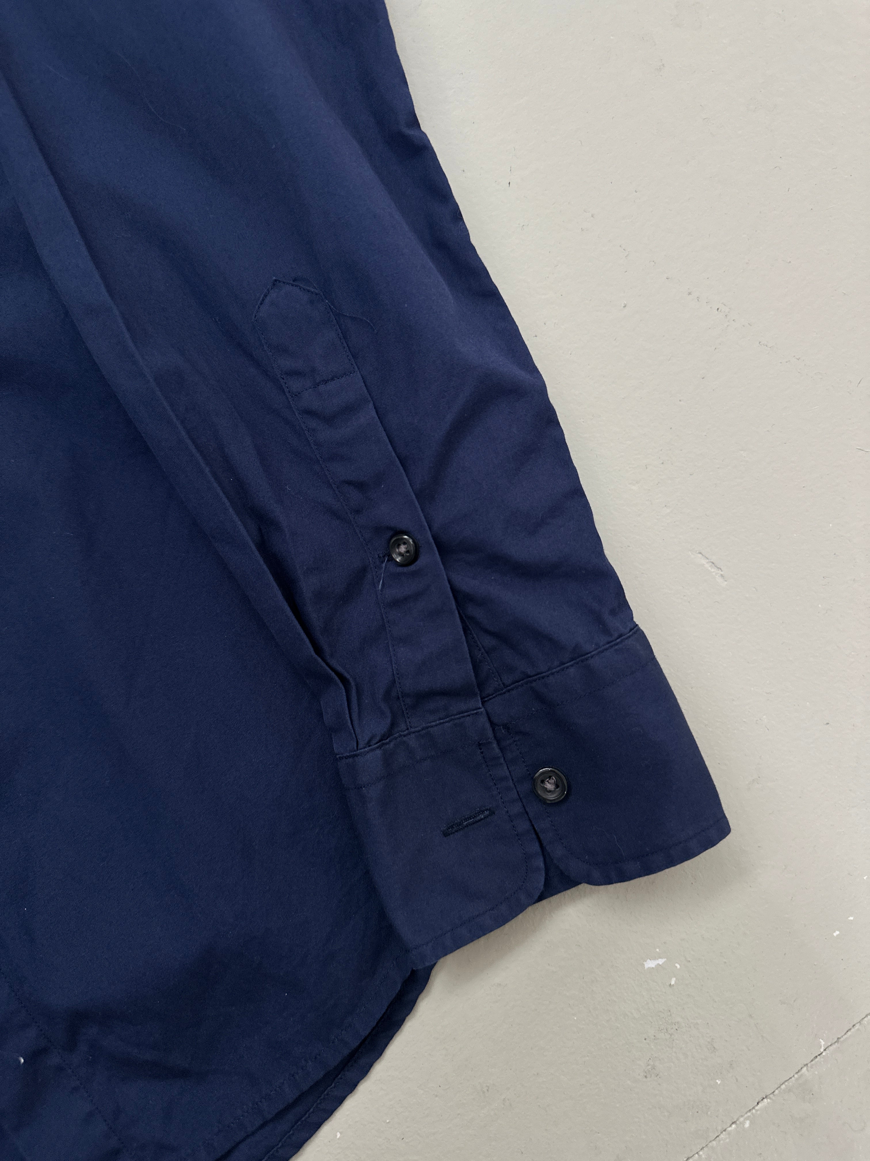 Vintage Polo Ralph Lauren Dark Blue Button Up Shirt für Frauen. Y2K Second Hand 2000s Fashion
