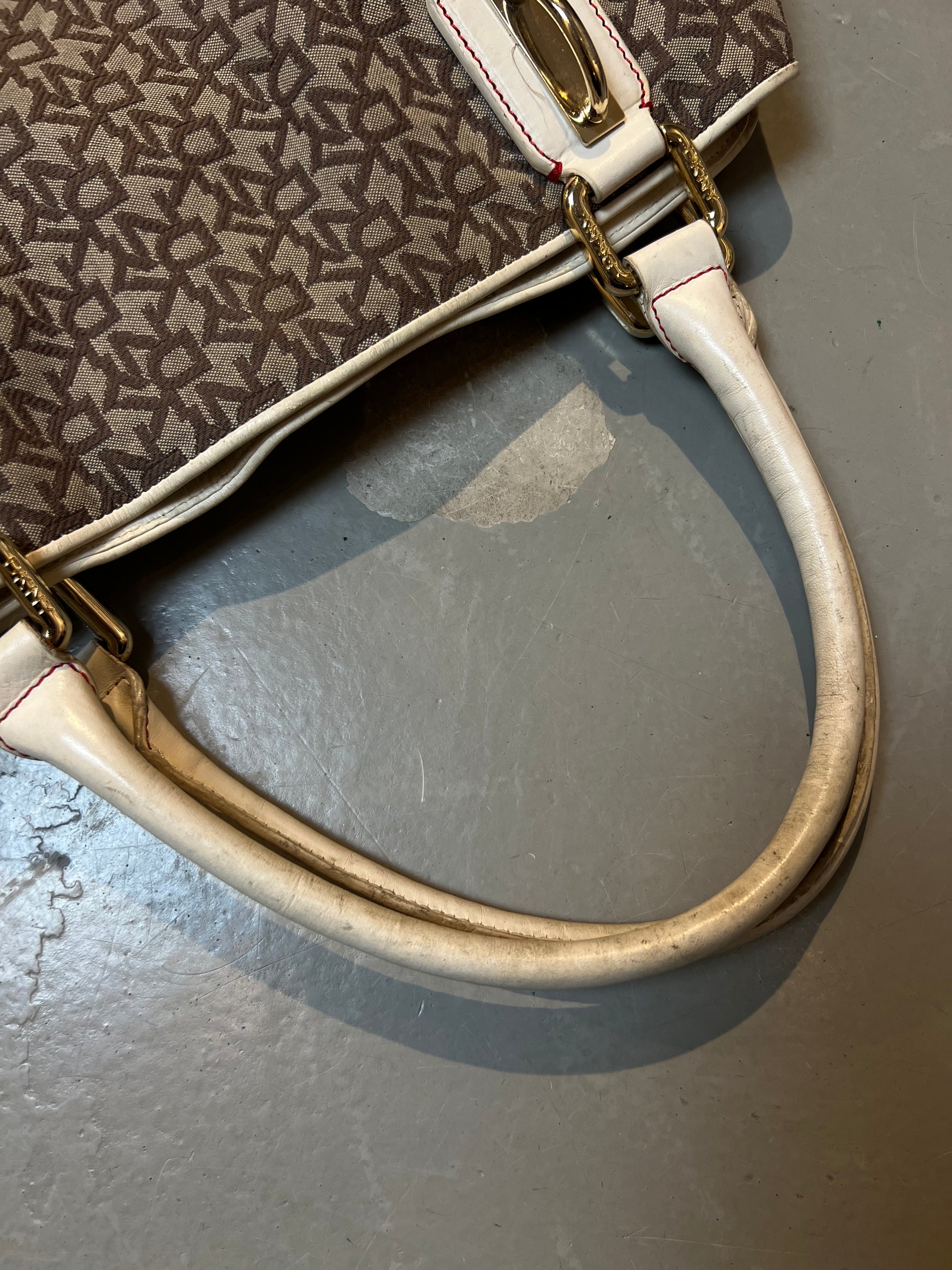 Vintage DKNY Brown White Bag