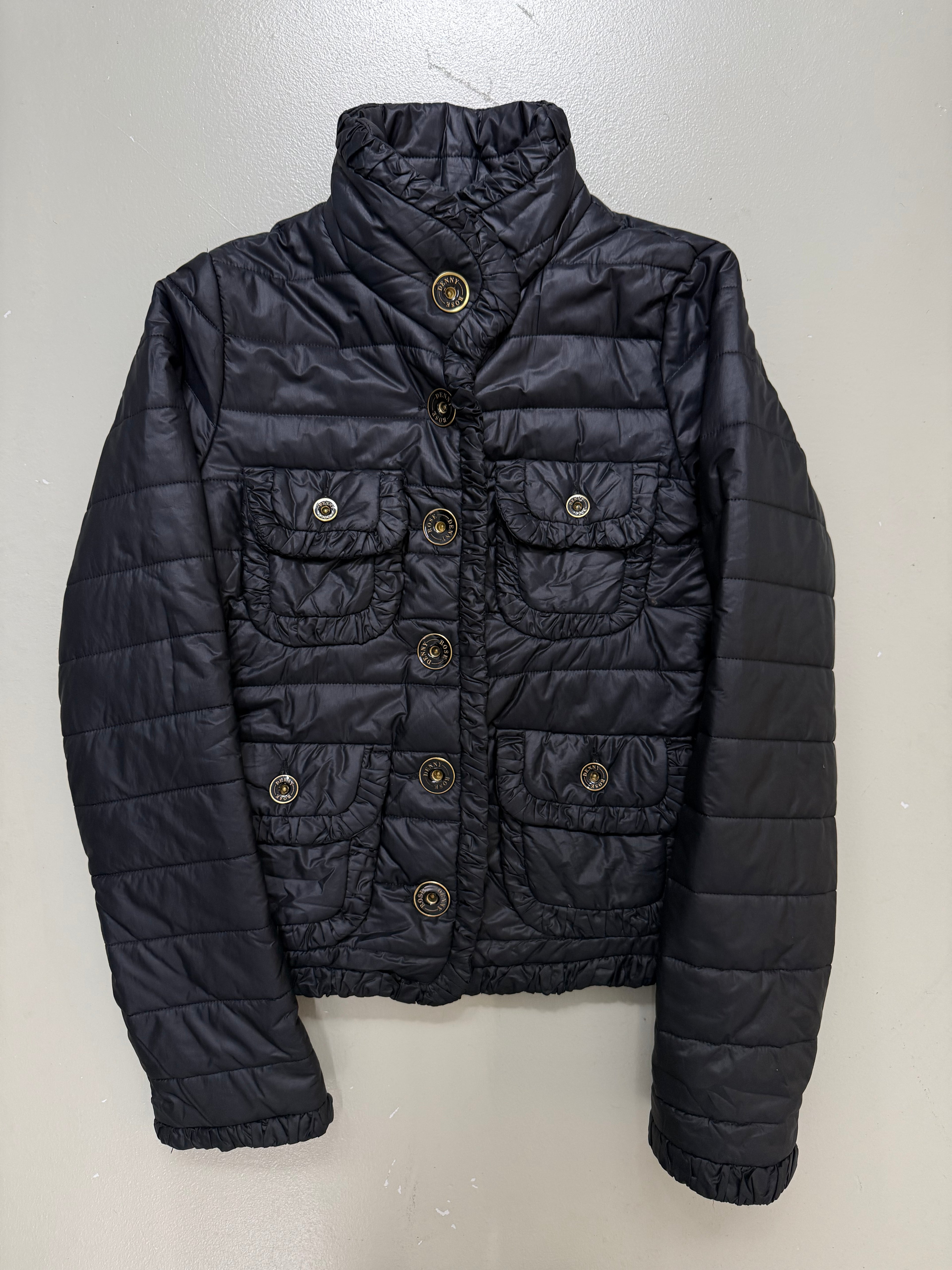 Vintage Denny Rose Black Multipocket Jacket für Herren. Y2K Second Hand 2000s Fashion 