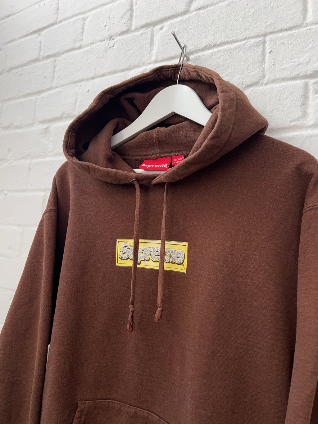 Supreme Bling Box Logo Hooded Sweatshirt (M)