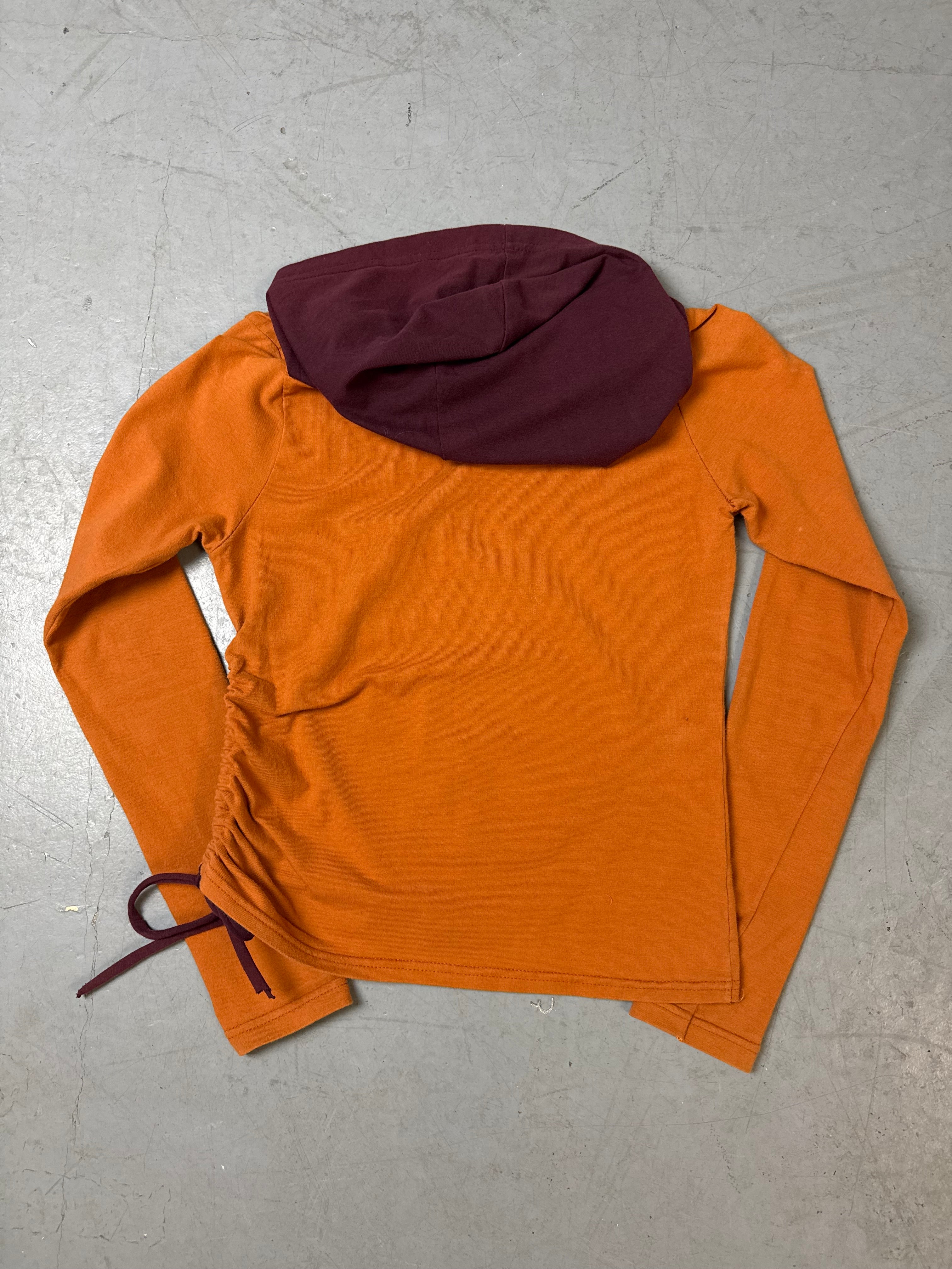Produktbild von Vintage Sottotono Orange Hooded Longsleeve S von hinten