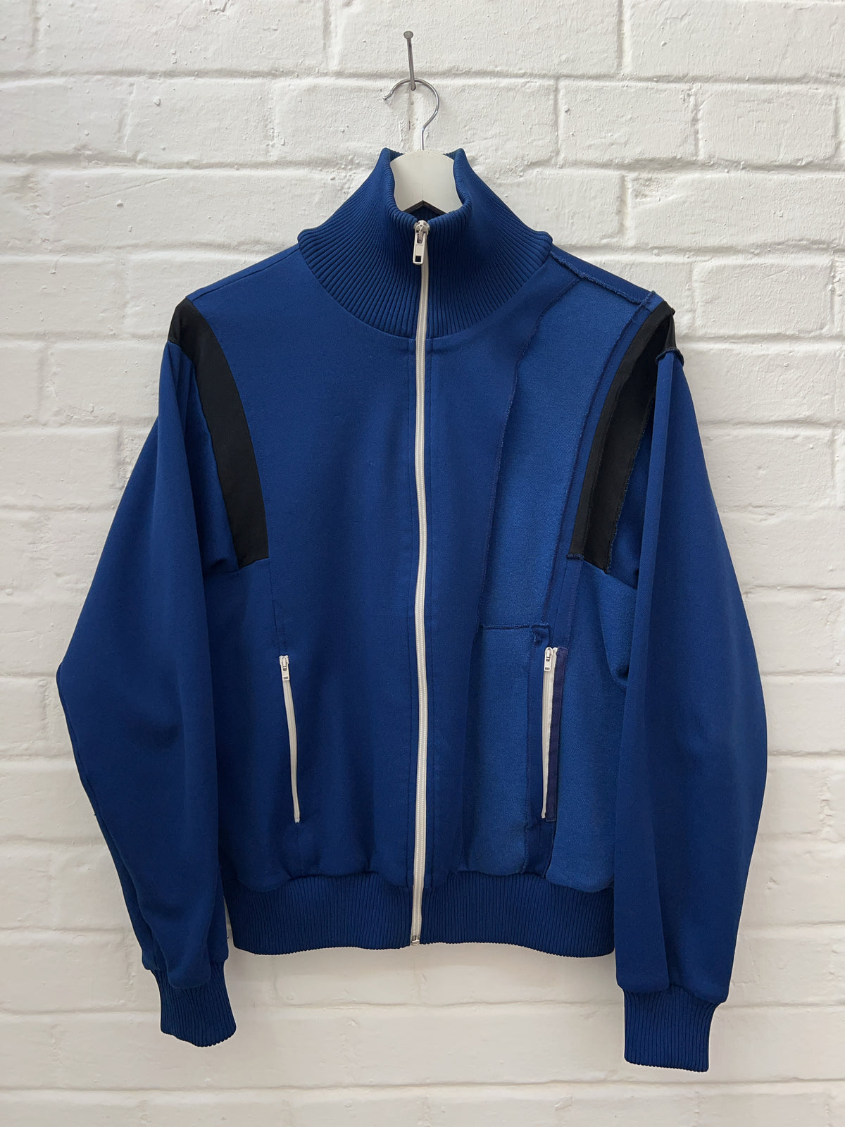 Maison Margiela Reconstructed Jersey Jacke (M) blaue zip Jacke von margiela still thrifting vintage shop 