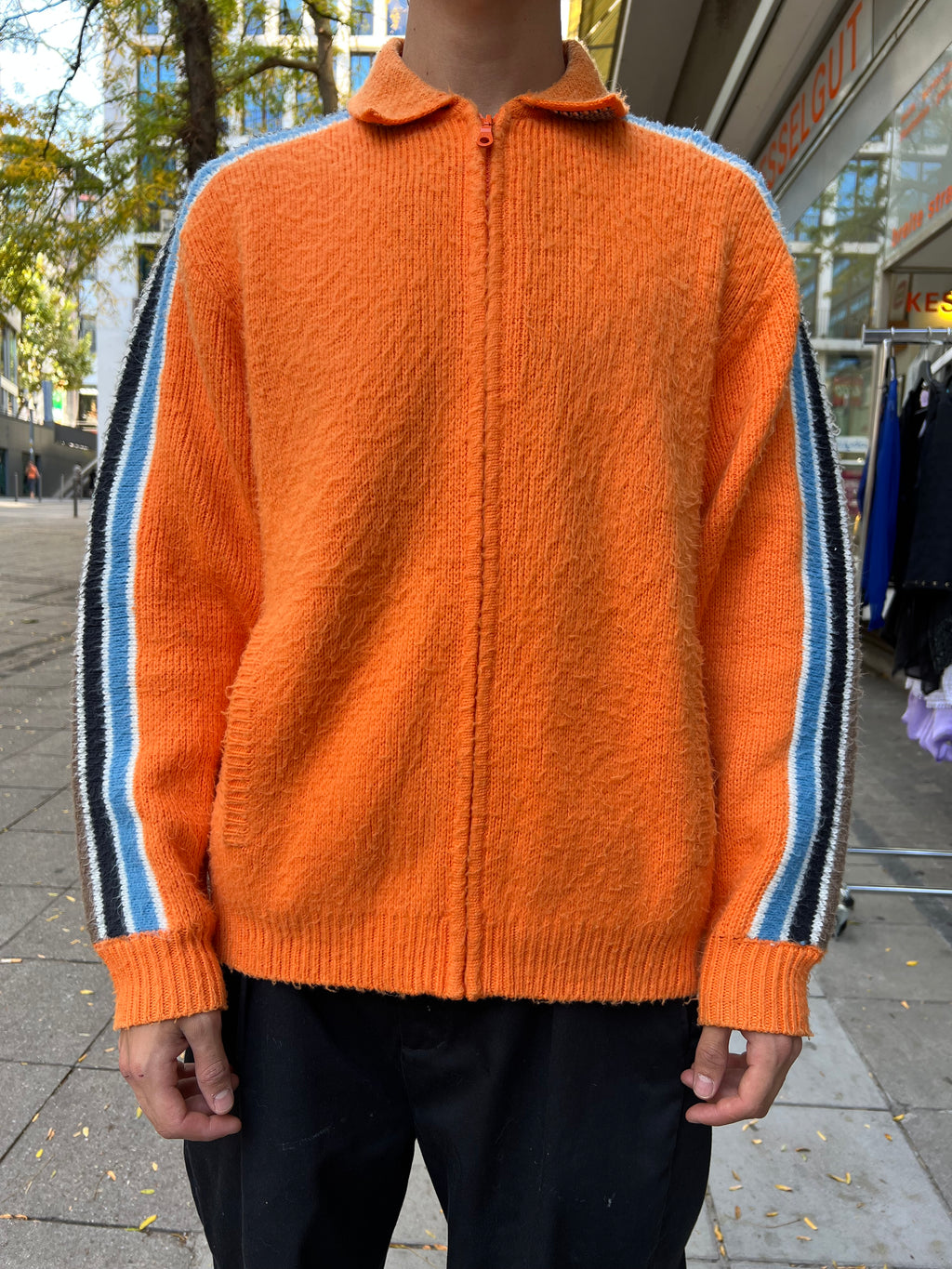 Supreme Mohair Zip Up Jacke Orange (M)