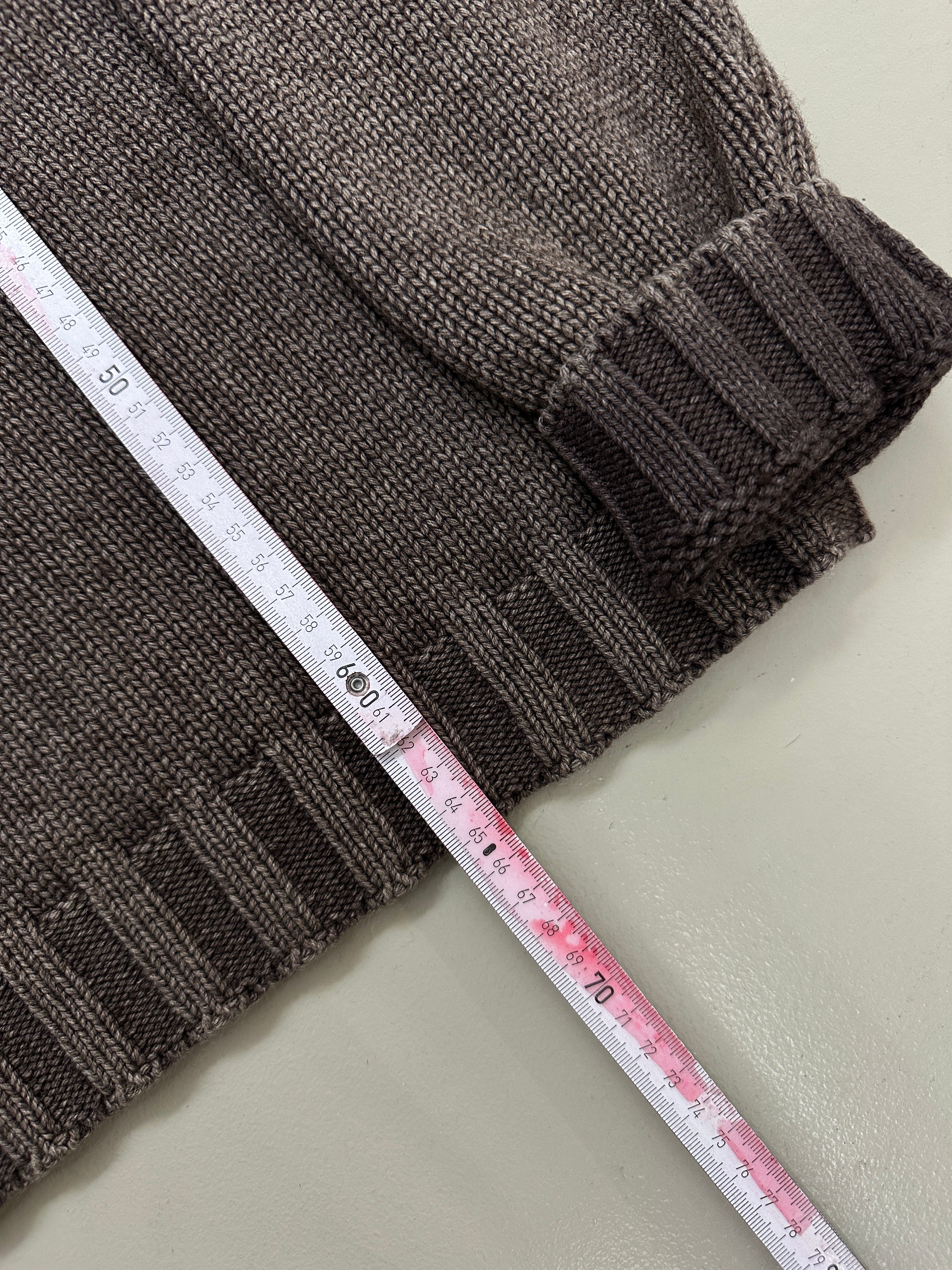 Vintage Napapijri Brown Quarter Zip Knit Sweater für Herren. Y2K Second Hand 2000s Fashion 
